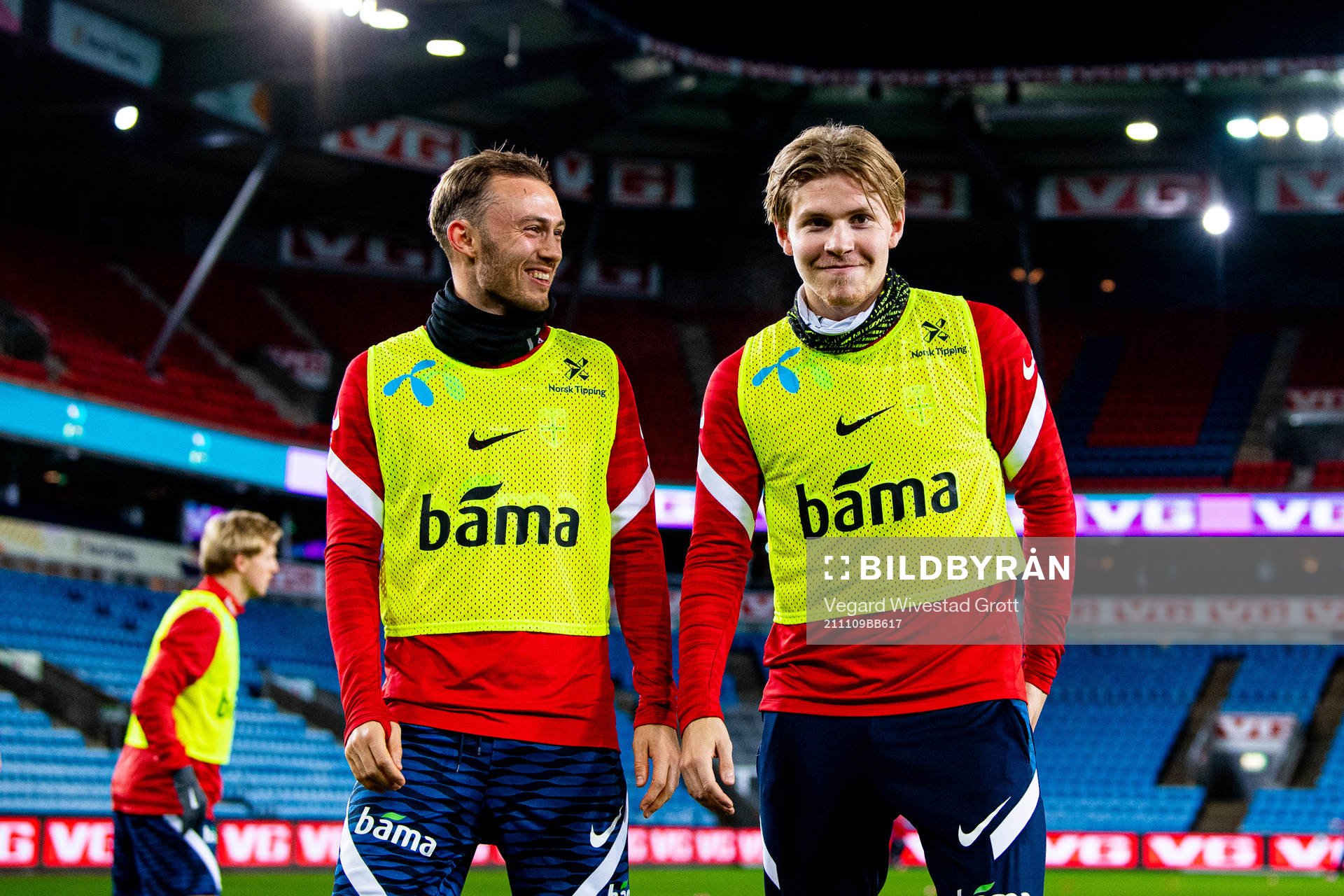 Fredrik Aursnes and Jens Petter Hauge of the Norwegian