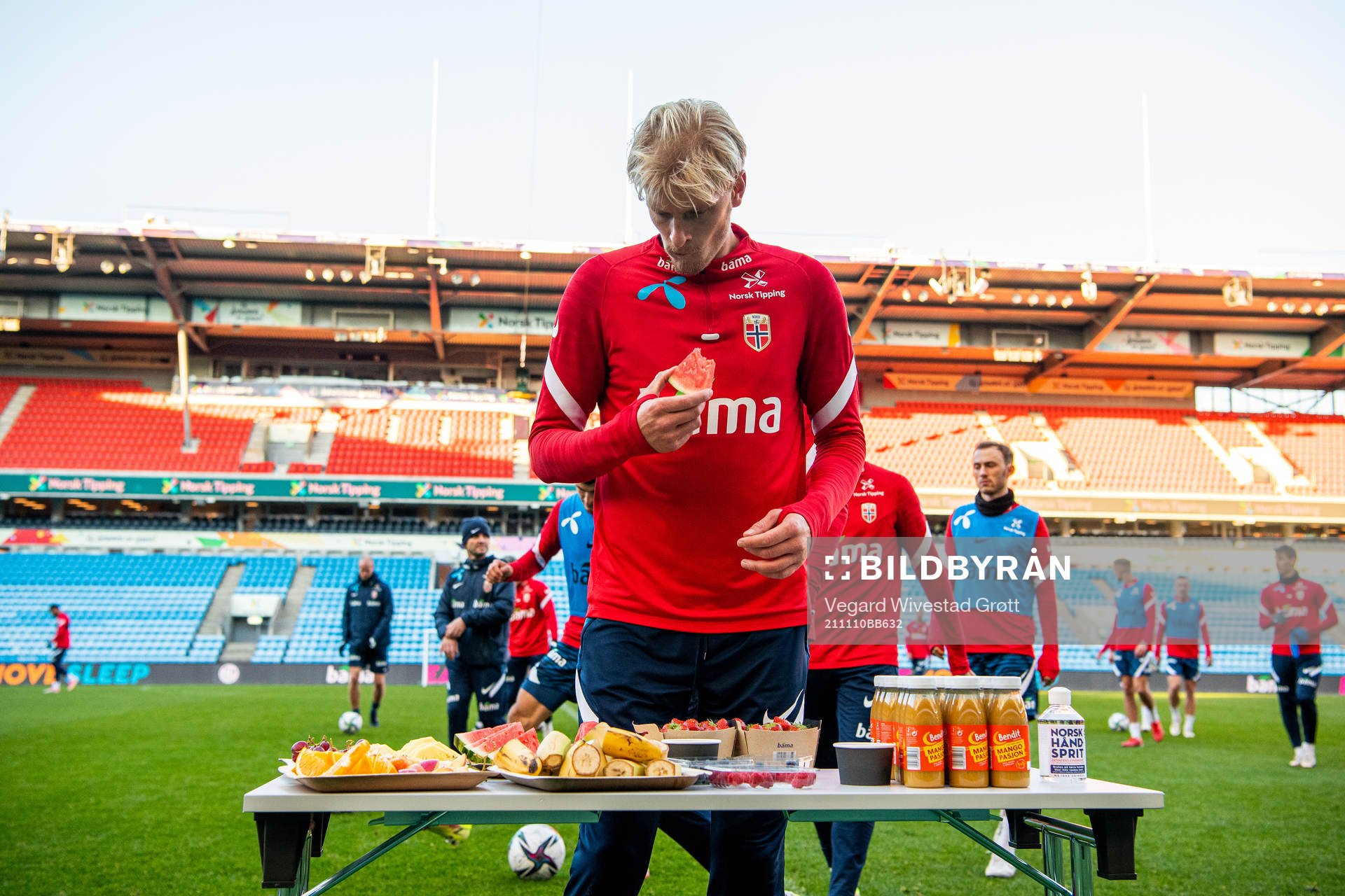 Morten Thorsby of the Norwegian national football team during a training session on November 10, 2021 in Oslo.