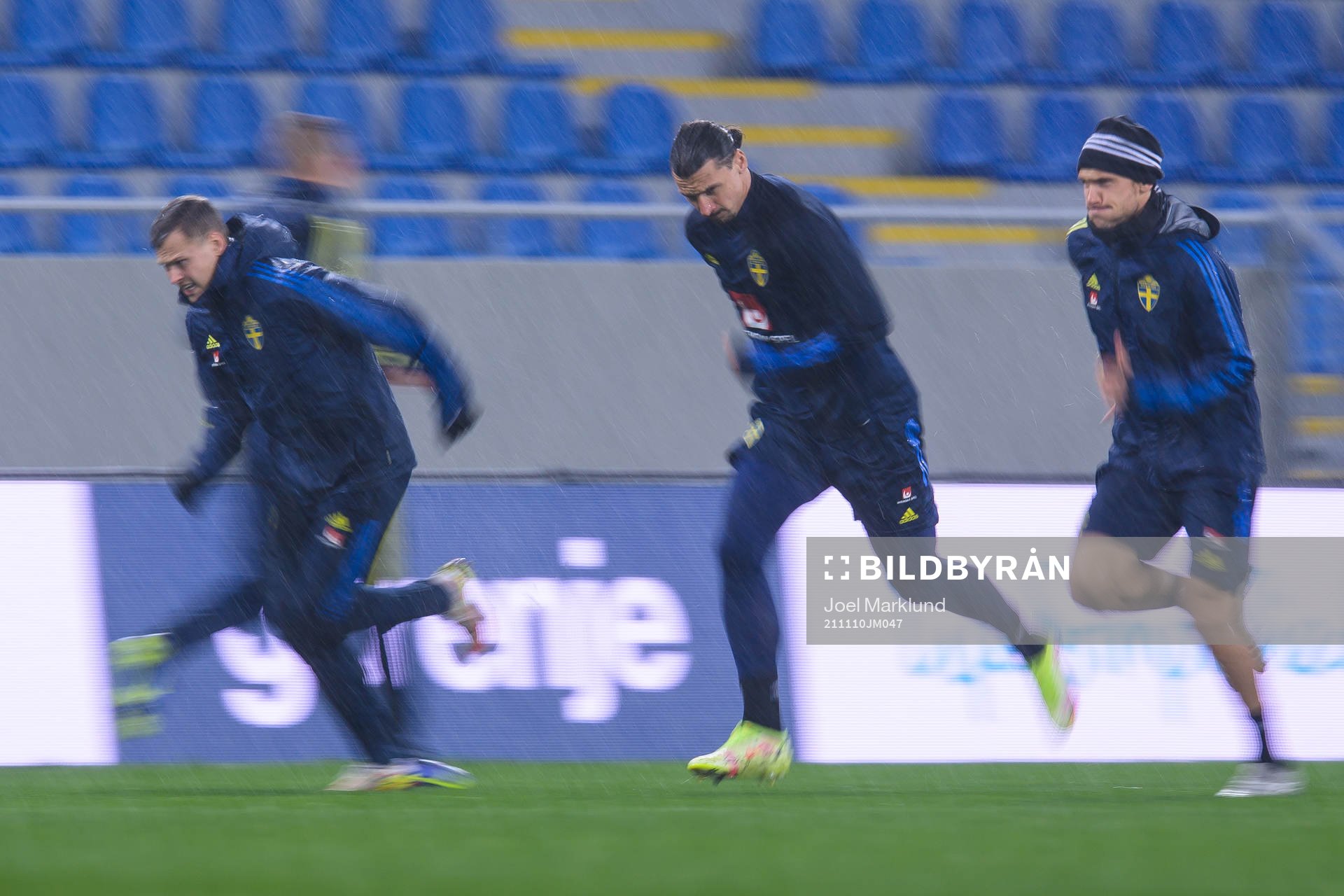 Viktor Claesson, Zlatan Ibrahimovic and Albin Ekdal of the