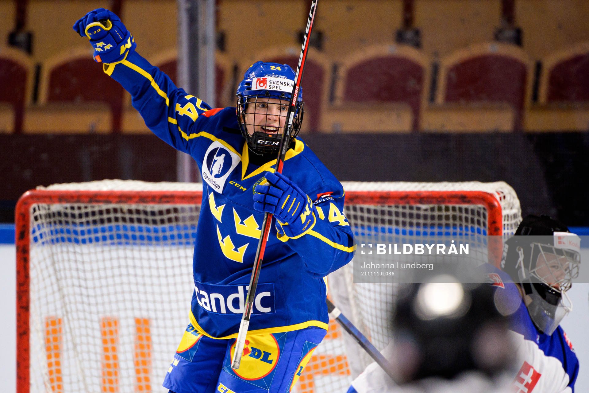Felizia Wikner-Zienkiewicz of Sweden celebrates the 0-2 goal