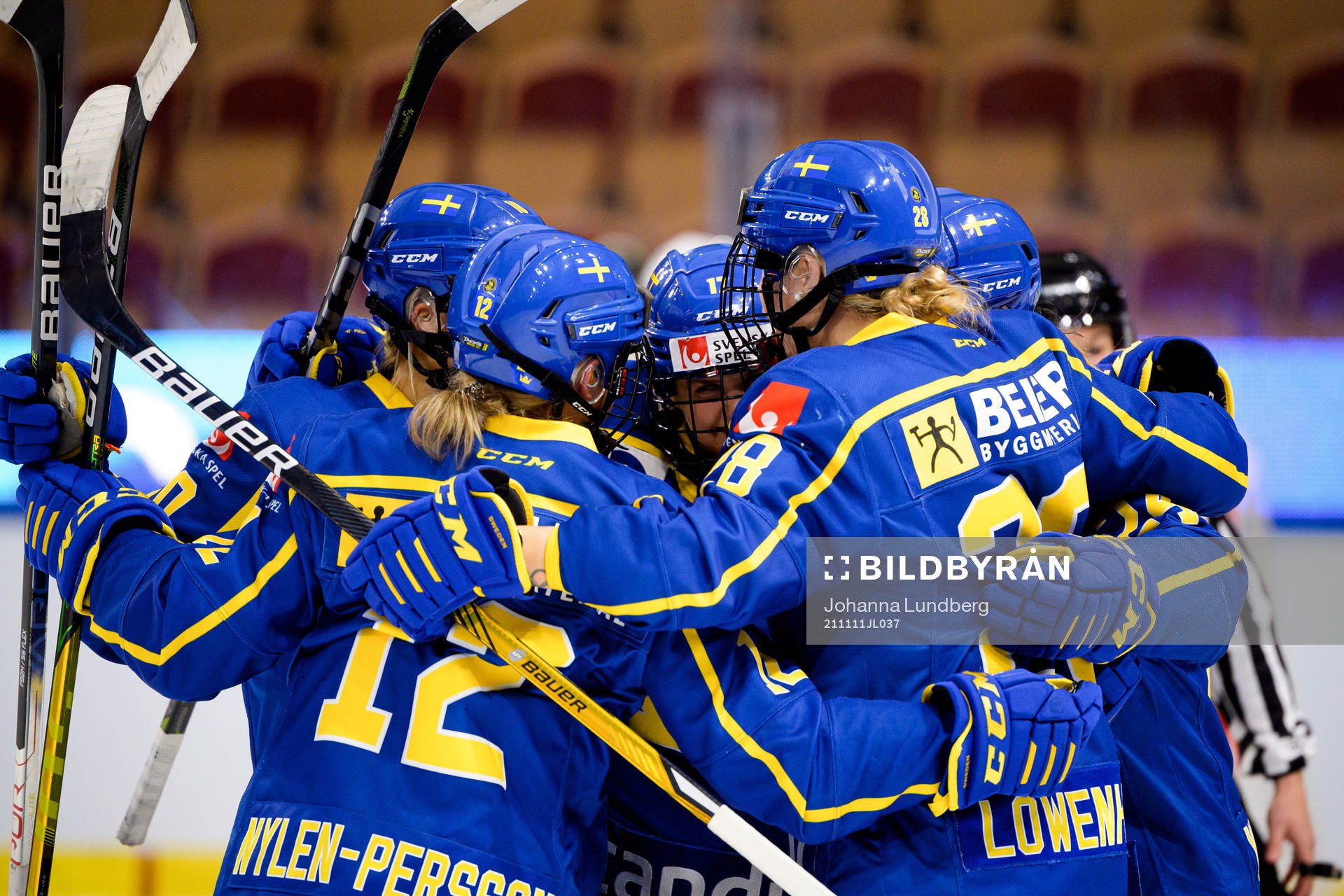 Players of Sweden celebrate the 0-2 goal by Felizia