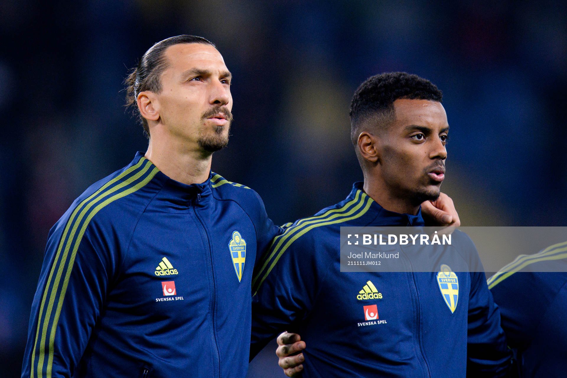Zlatan Ibrahimovic and Alexander Isak of Sweden