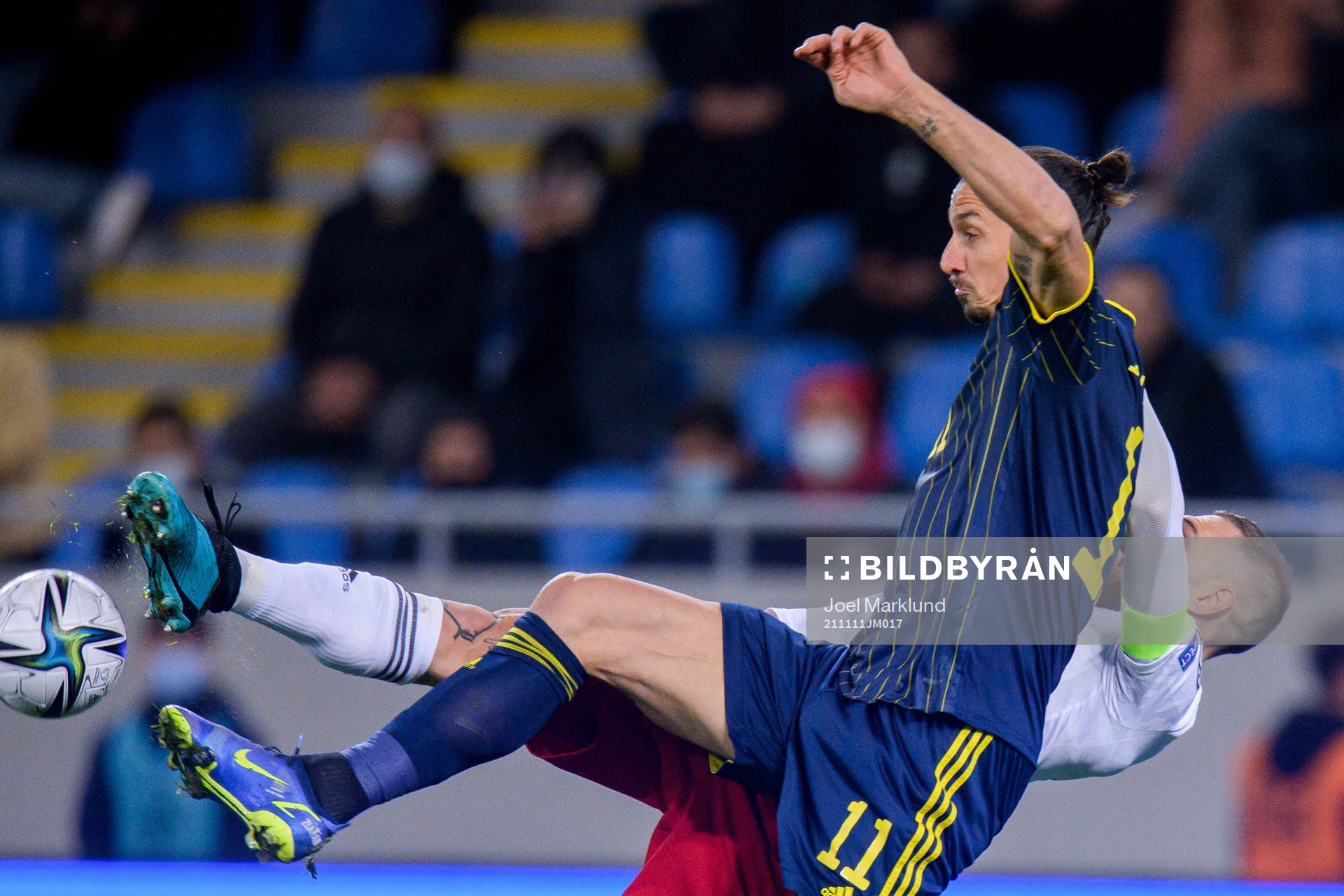Zlatan Ibrahimovic of Sweden and Guram Kashia of Georgia