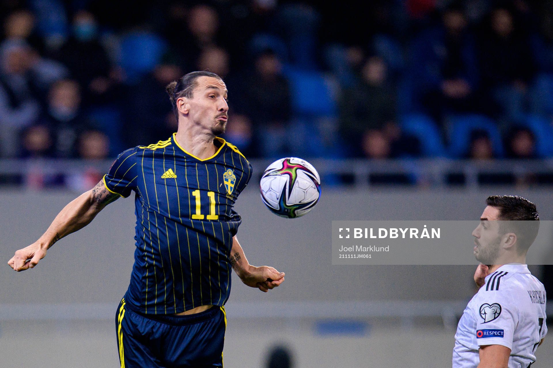 Zlatan Ibrahimovic of Sweden and David Khocholava of Georgia