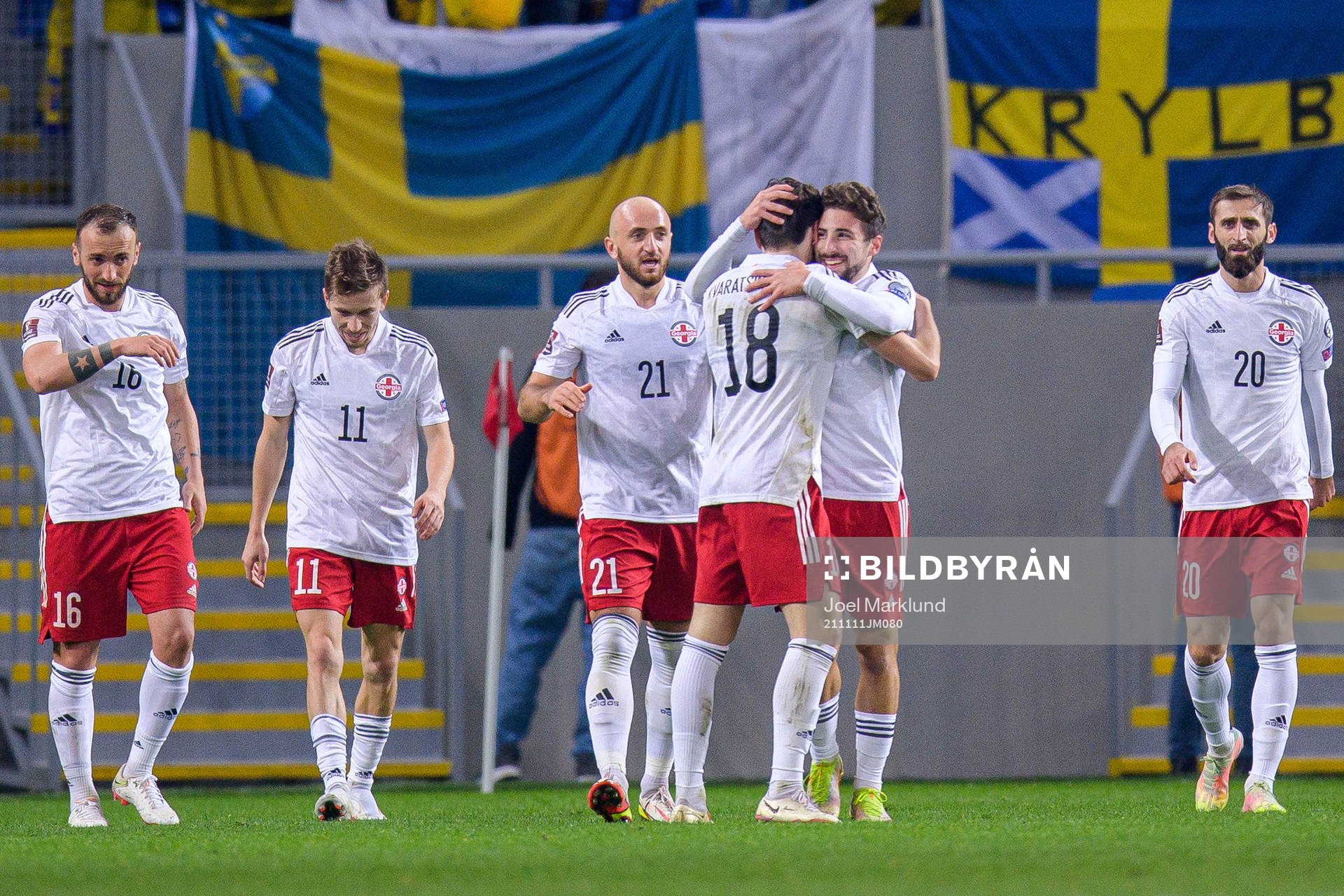Khvicha Kvaratskhelia of Georgia celebrates the 2-0 goal