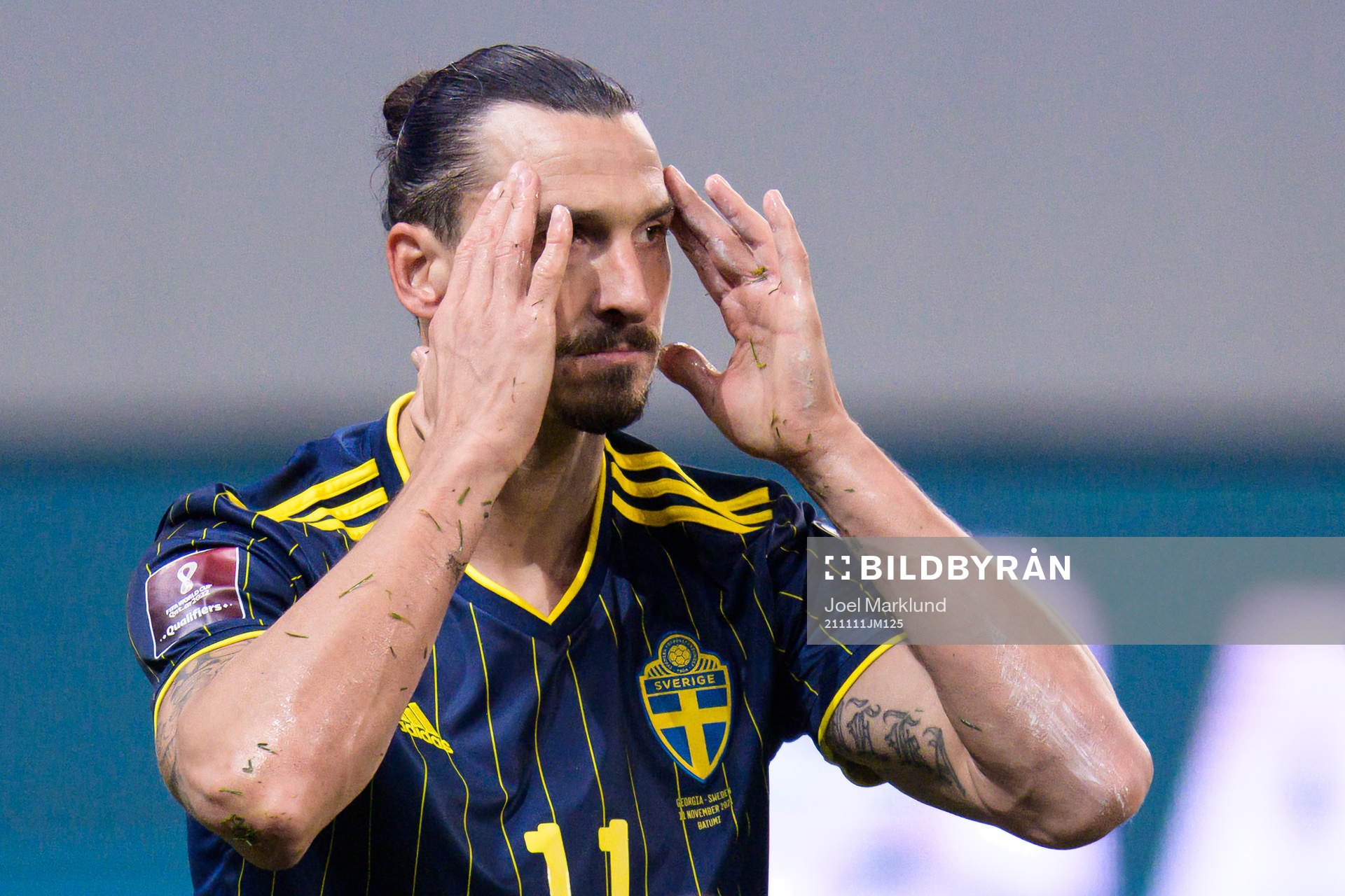 Zlatan Ibrahimovic of Sweden looks dejected