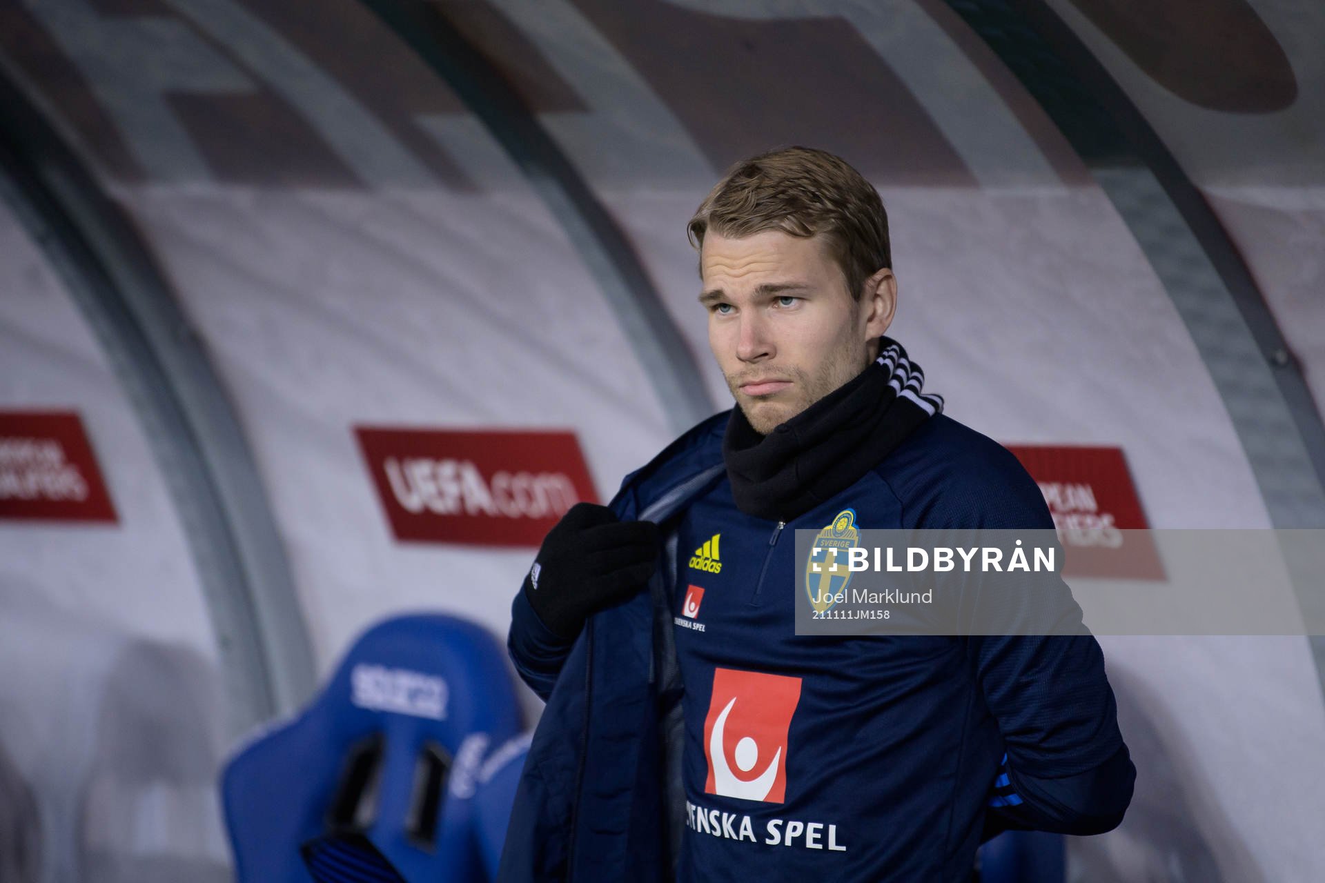 Oscar Lewicki of Sweden ahead of the FIFA World Cup Qualifier football match between Georgia and Sweden on November 11, 2021 in Batumi.
