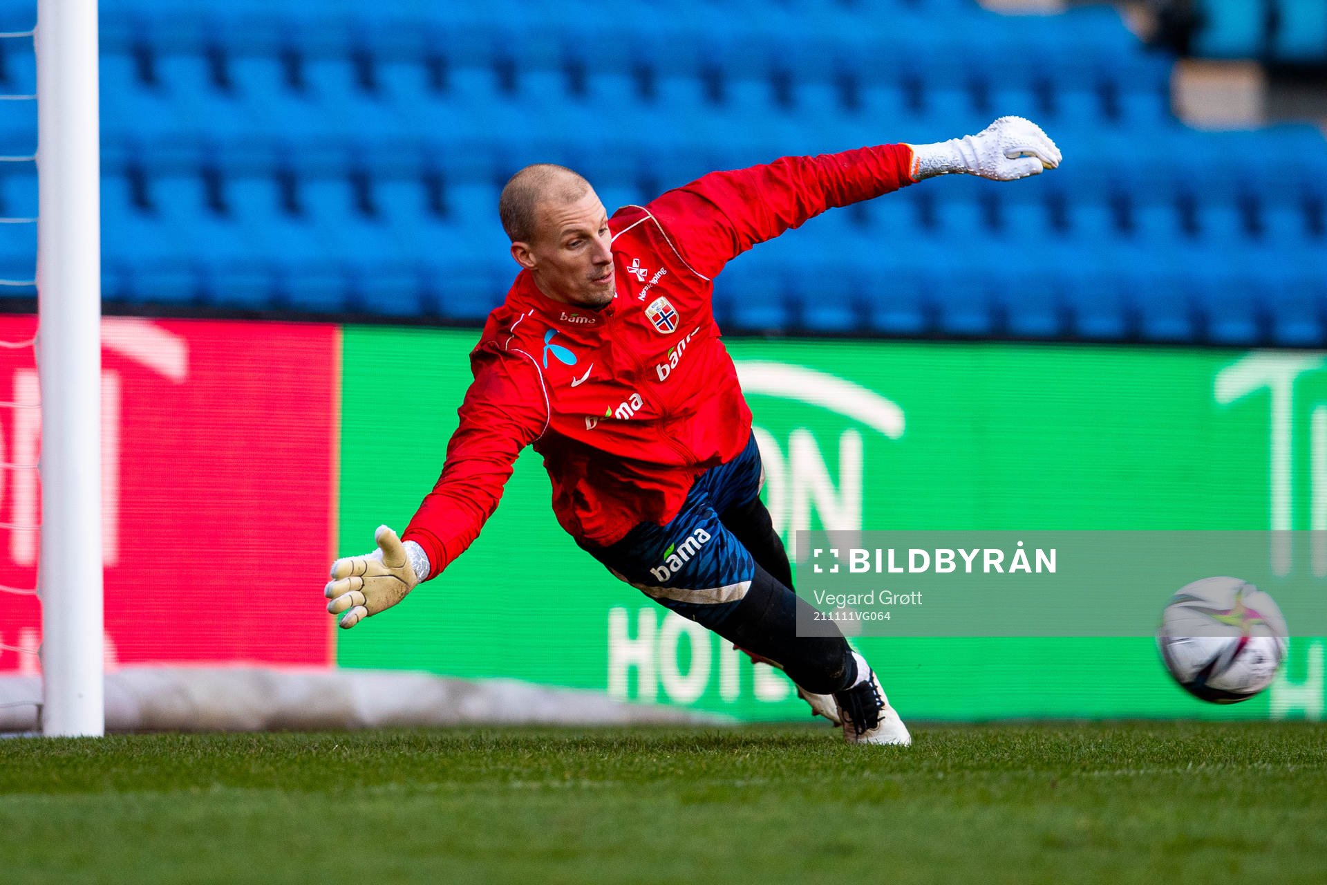 Goalkeeper André Hansen of the Norwegian national football