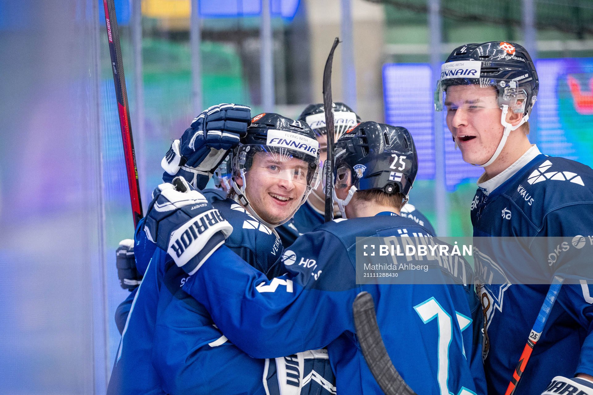 of Finland Iivari Säkkinen celebrates scoring 4-3