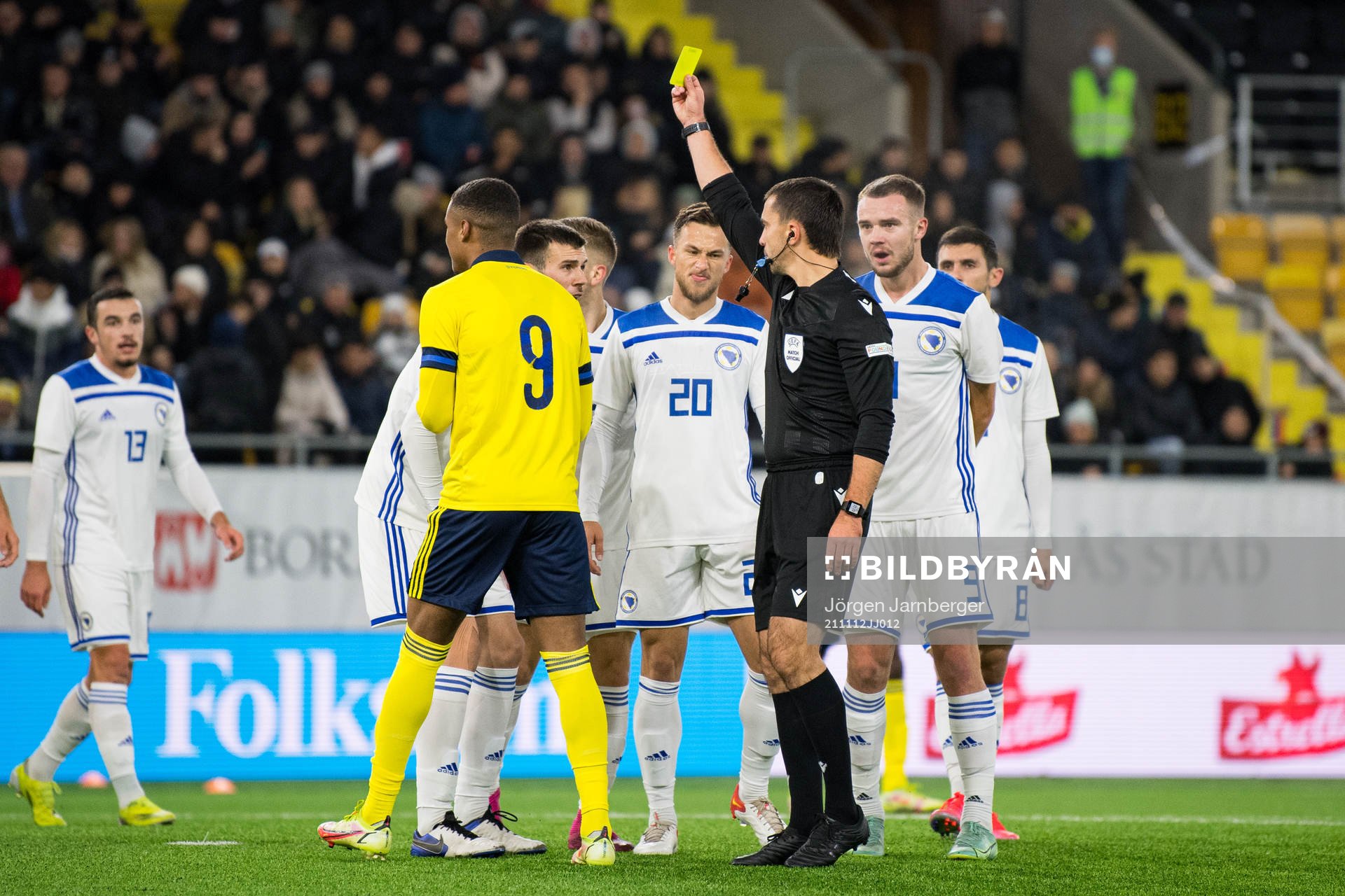 Players of Bosnia-Herzegovina reacts against Referee