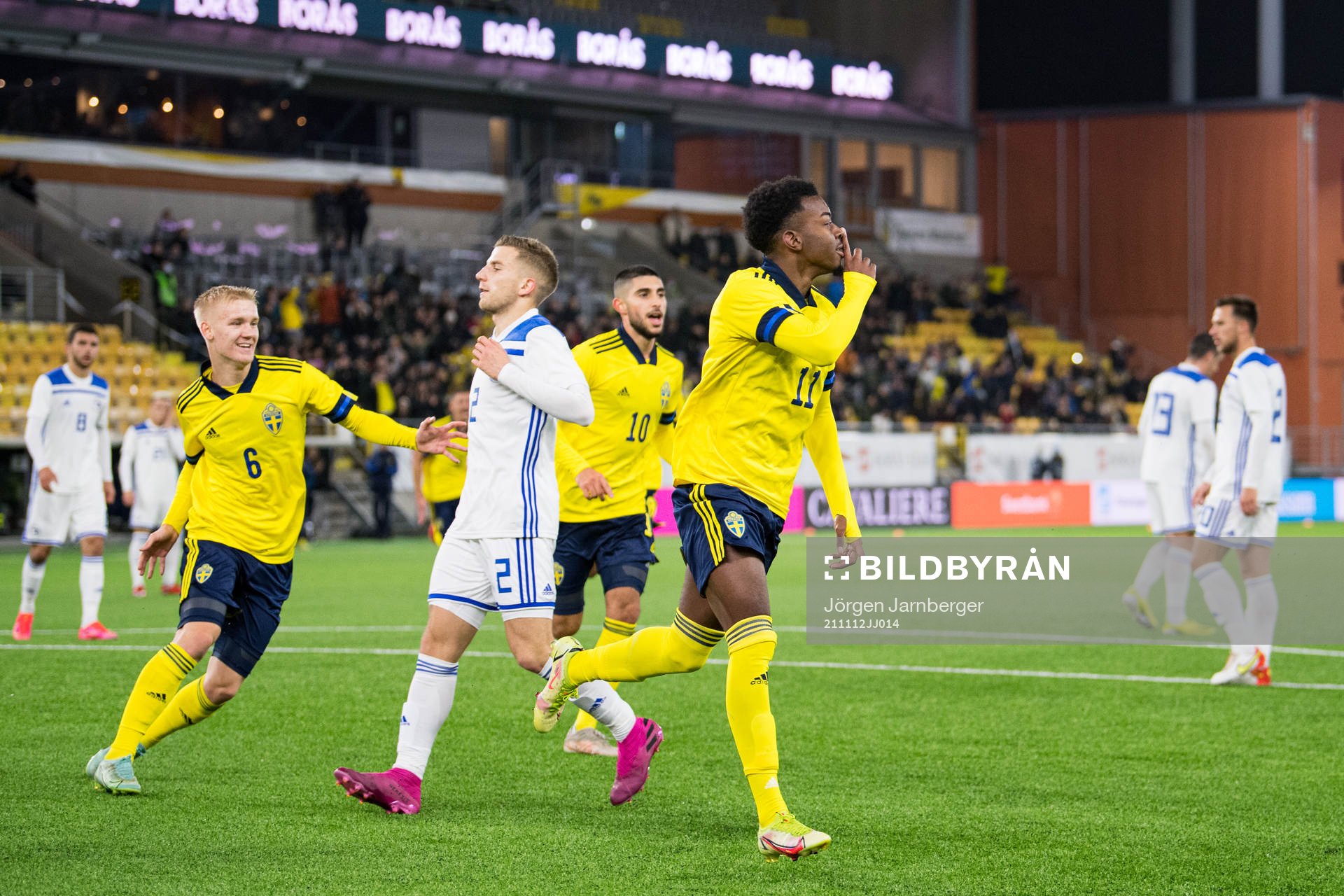 Anthony Elanga of Sweden celebrates