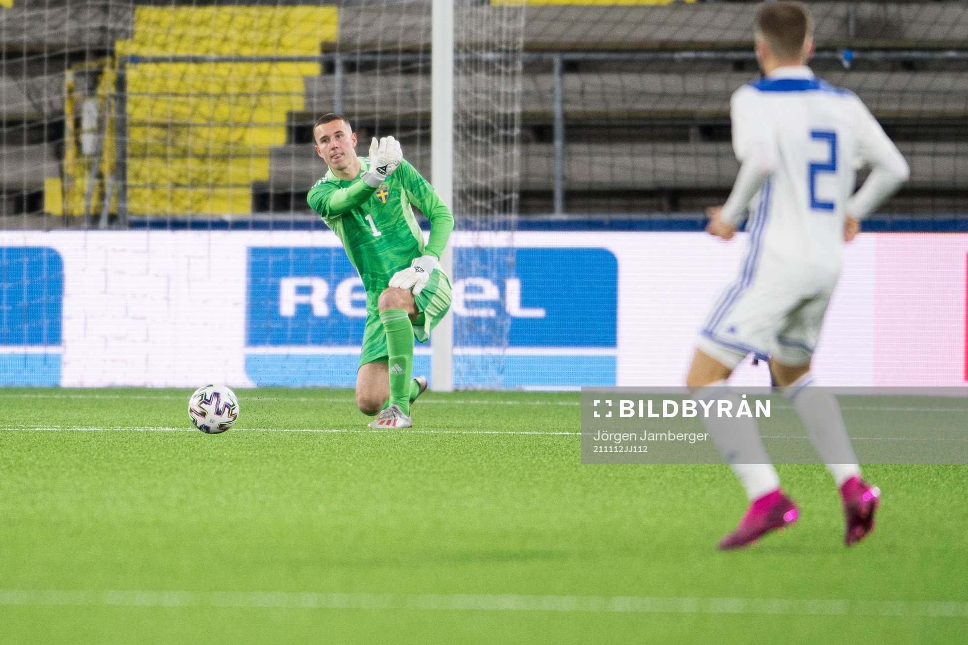 Goalkeeper Samuel Brolin of Sweden