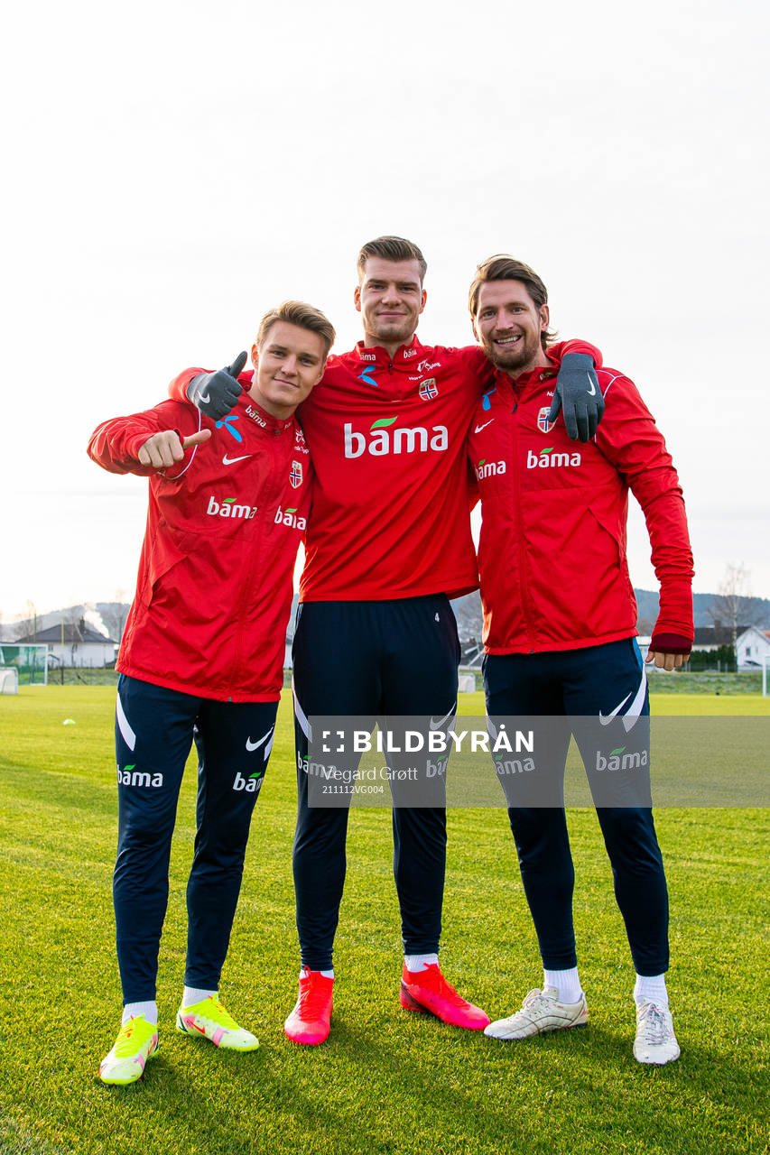 Martin Ødegaard, Alexander Sørloth and Stefan Strandberg