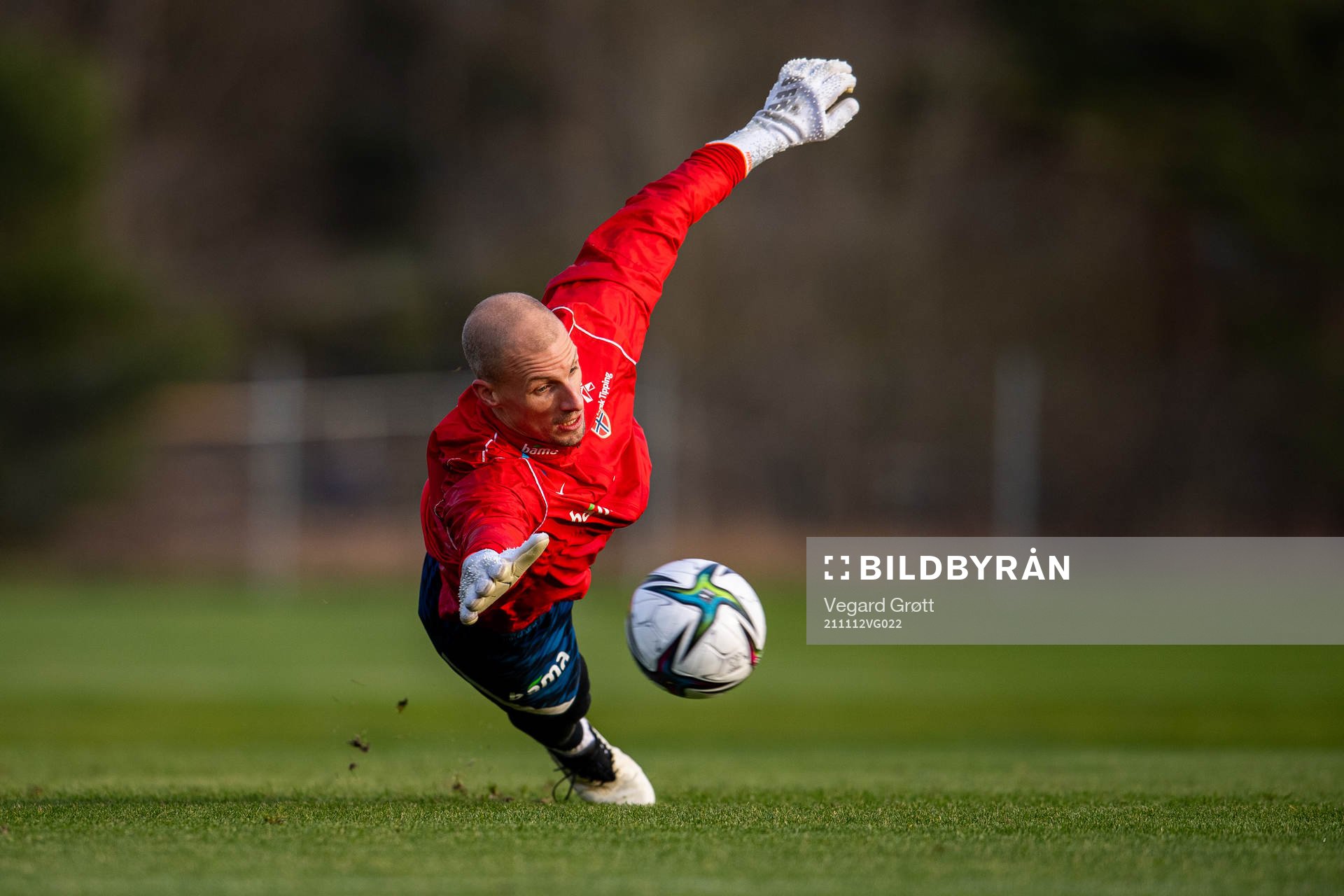 Goalkeeper André Hansen of the Norwegian national football