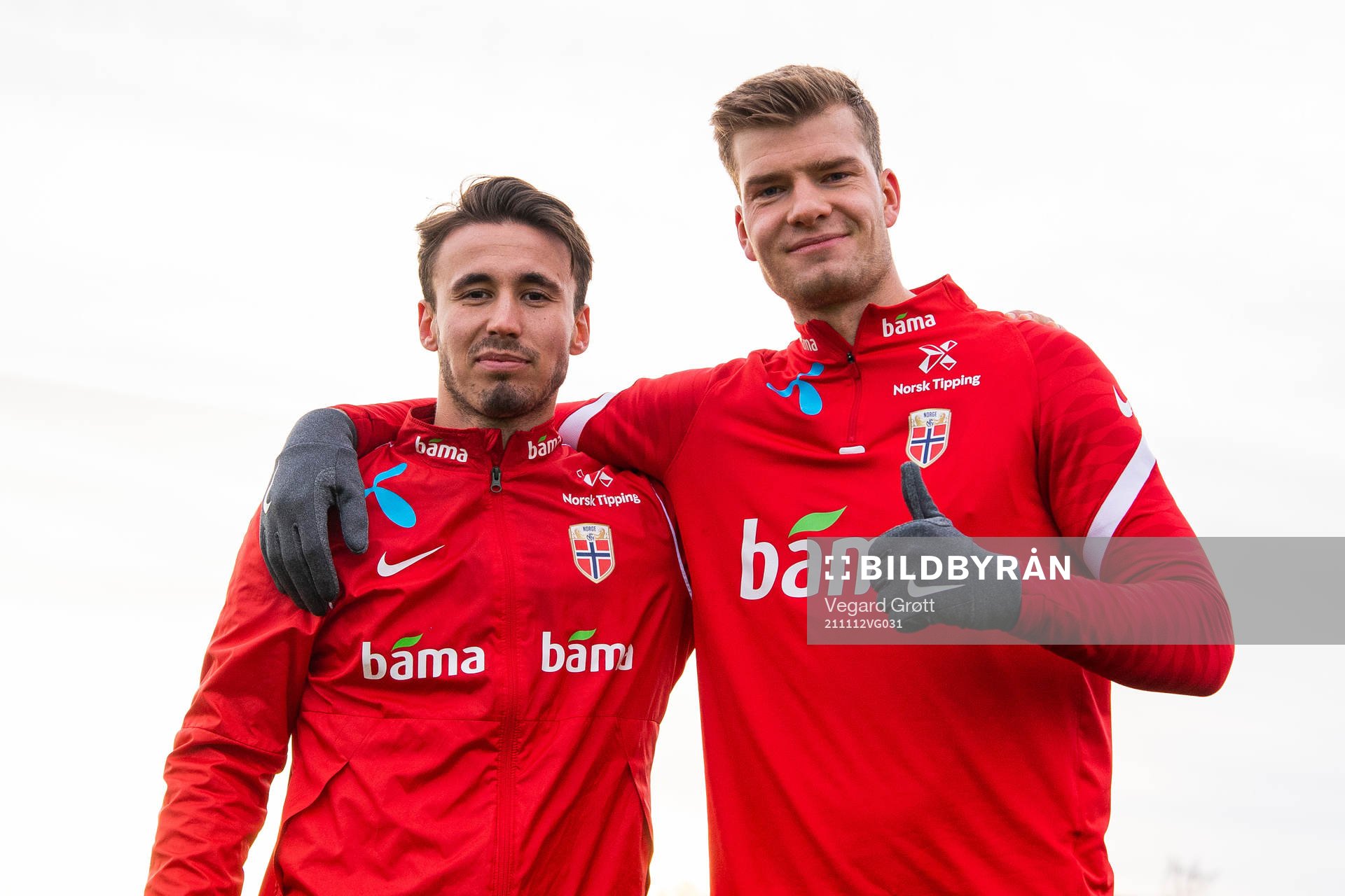 Anders Trondsen and Alexander Sørloth of the Norwegian
