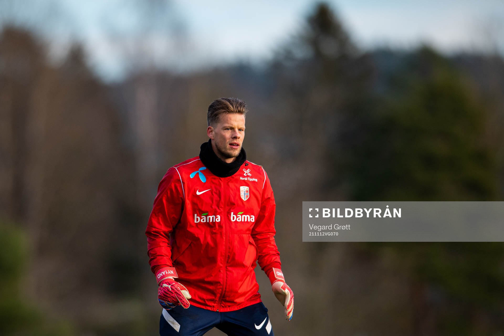 Goalkeeper Ørjan Håskjold Nyland of the Norwegian