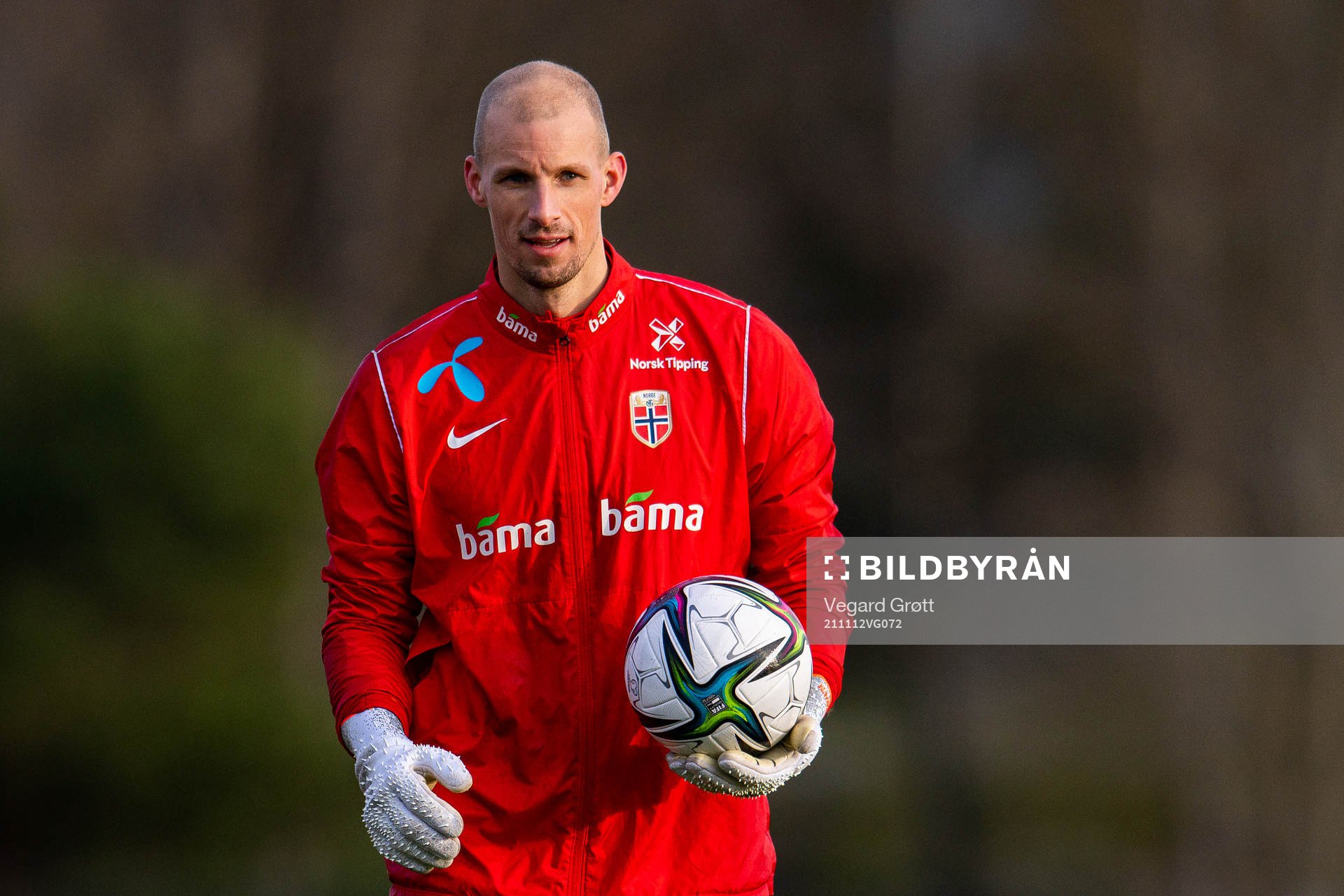 Goalkeeper André Hansen of the Norwegian national football