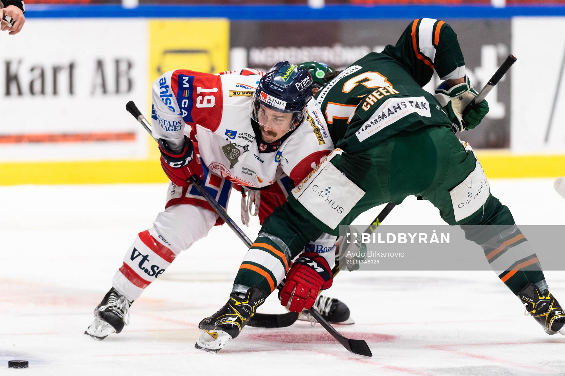 Kristianstads Trevor Cheek och Västerviks Jens Holmström