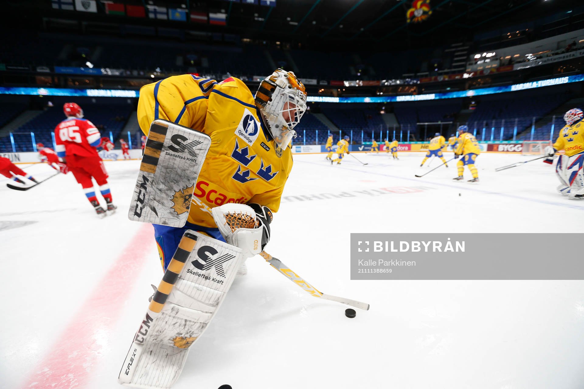 Goalkeeper Gustaf Lindvall of Sweden