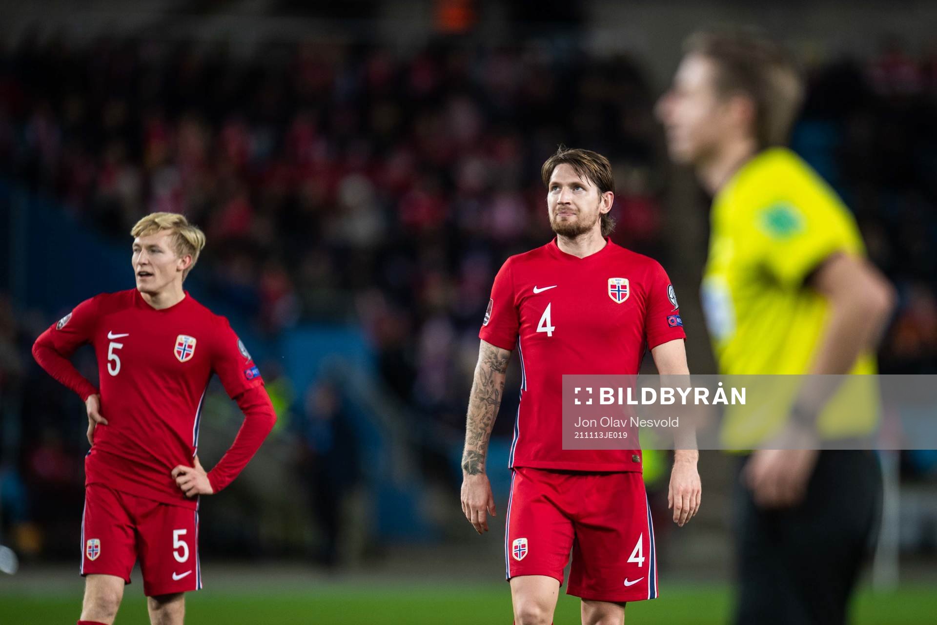 Birger Meling and Stefan Strandberg of Norway look dejected