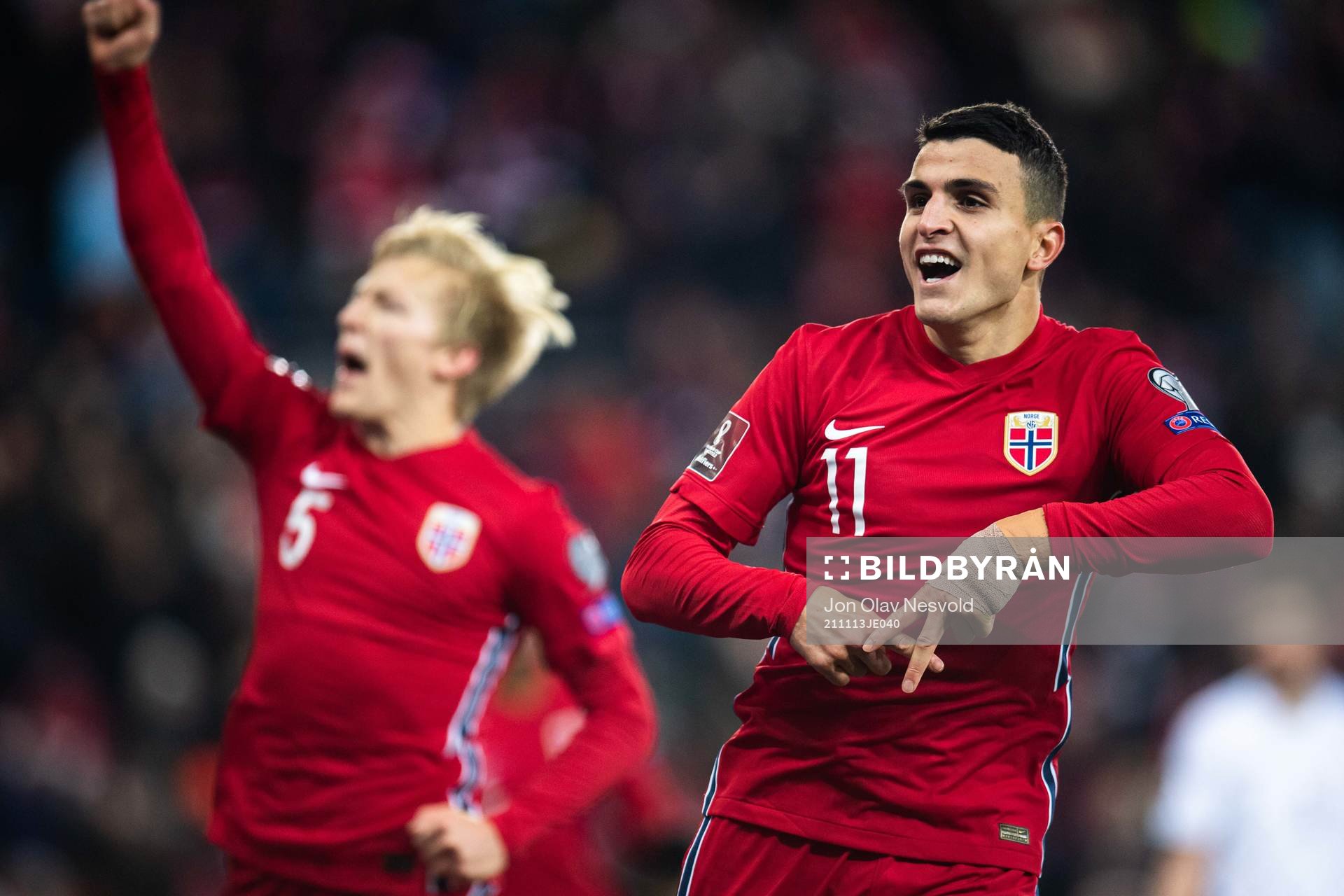 Mohamed Elyounoussi of Norway celebrates