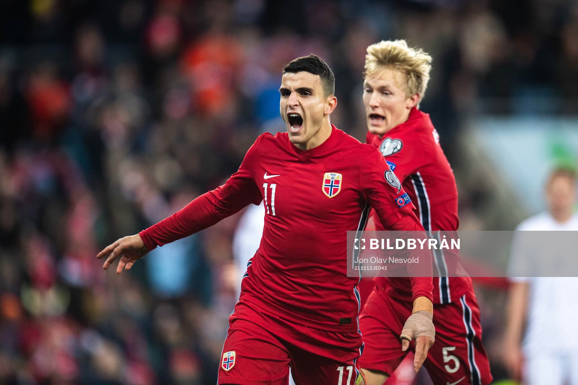 Mohamed Elyounoussi of Norway celebrates