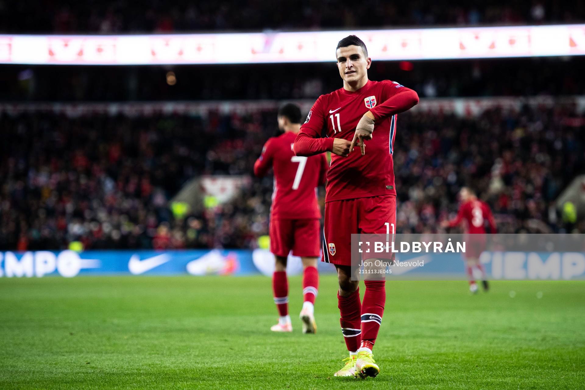 Mohamed Elyounoussi of Norway celebrates