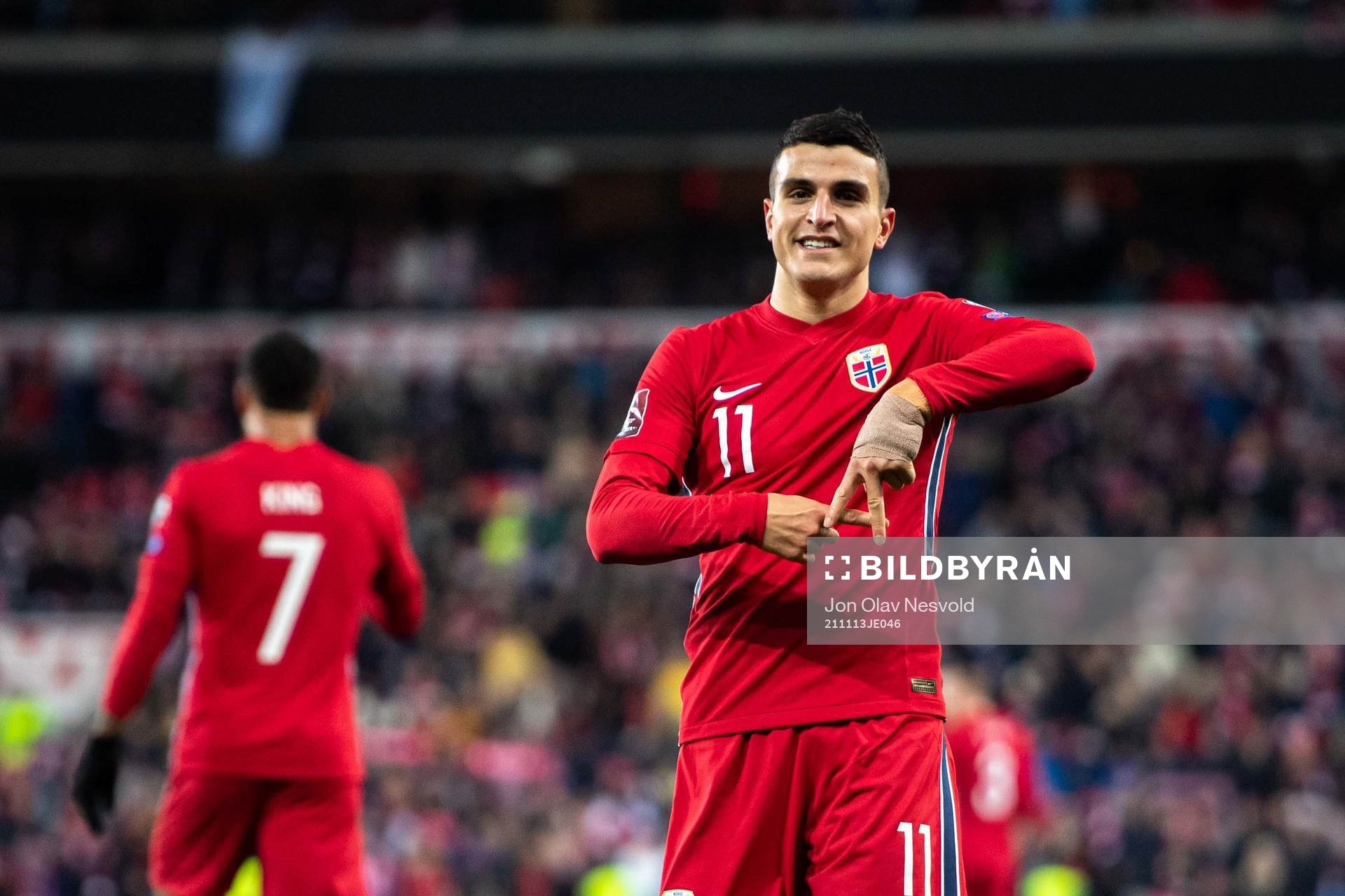 Mohamed Elyounoussi of Norway celebrates