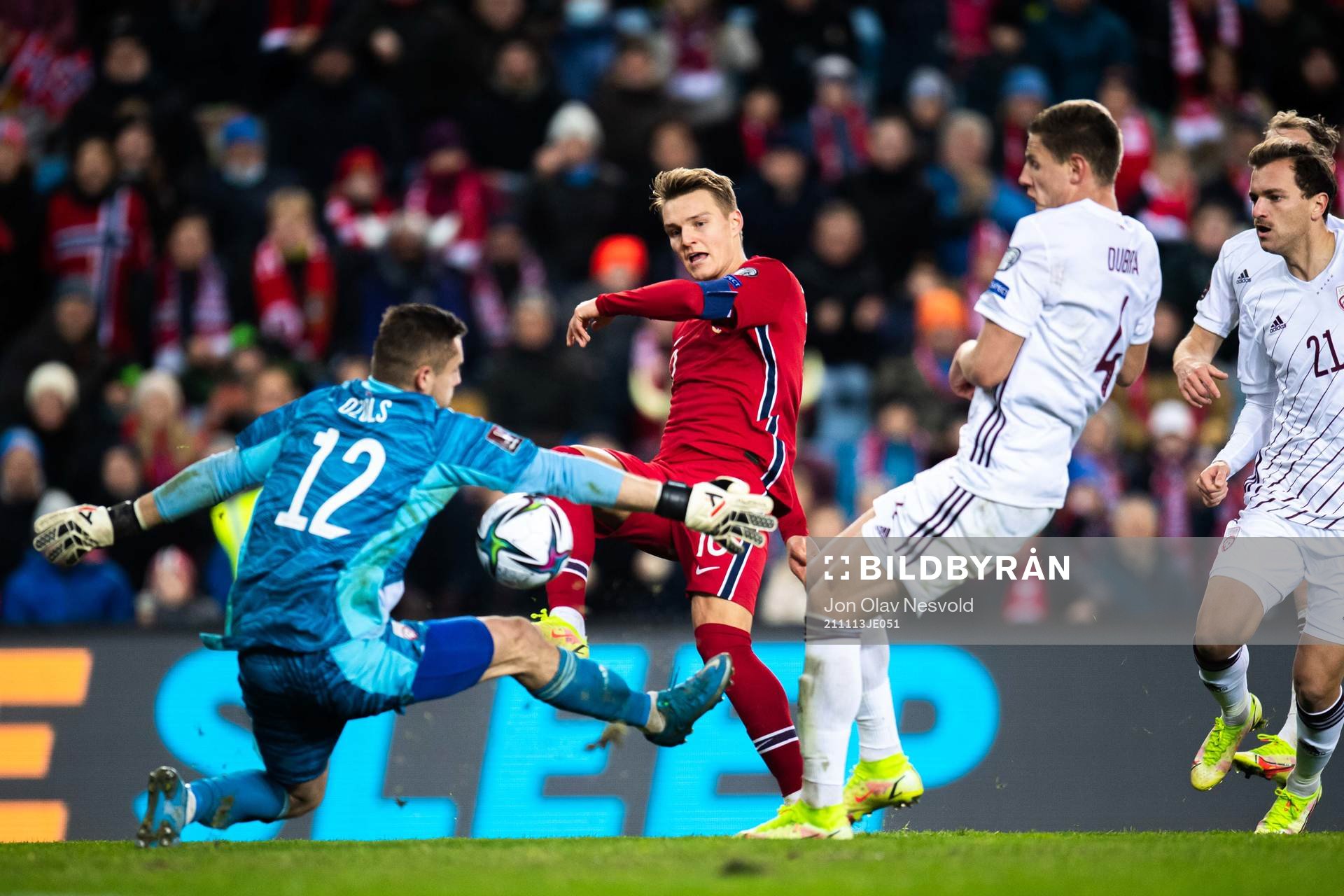 Martin Ødegaard of Norway with a scoring opportunity