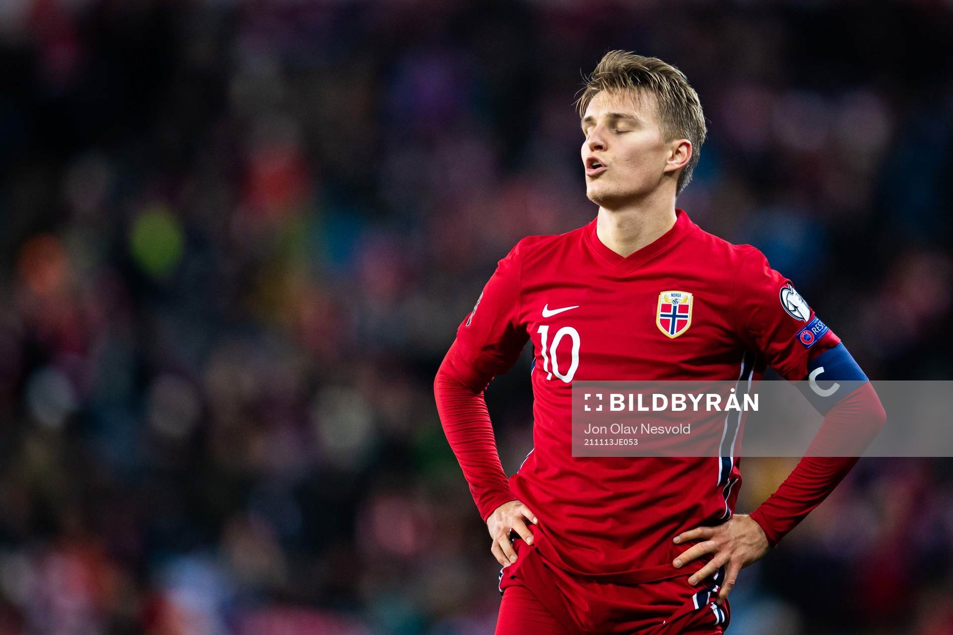 Martin Ødegaard of Norway looks dejected
