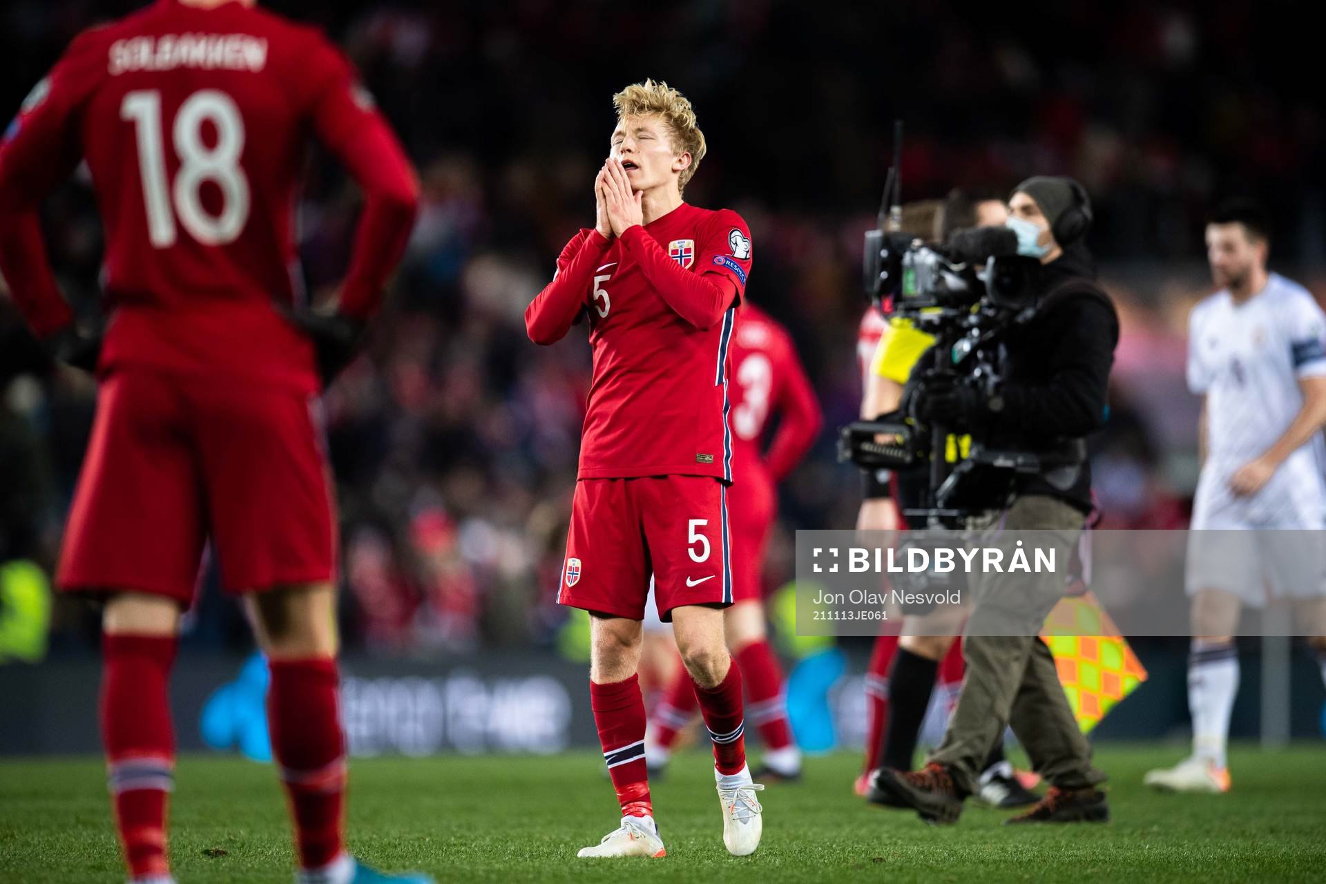 Birger Meling of Norway looks dejected
