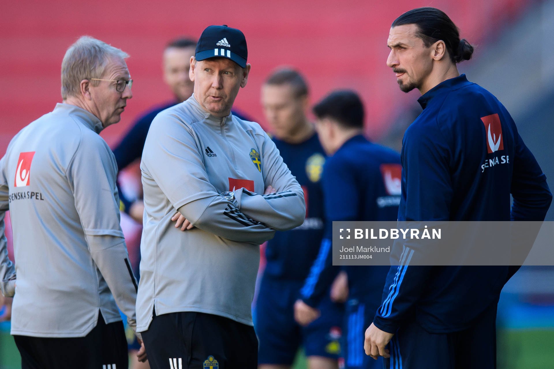 Assistant coach Peter Wettergren and Zlatan Ibrahimovic of