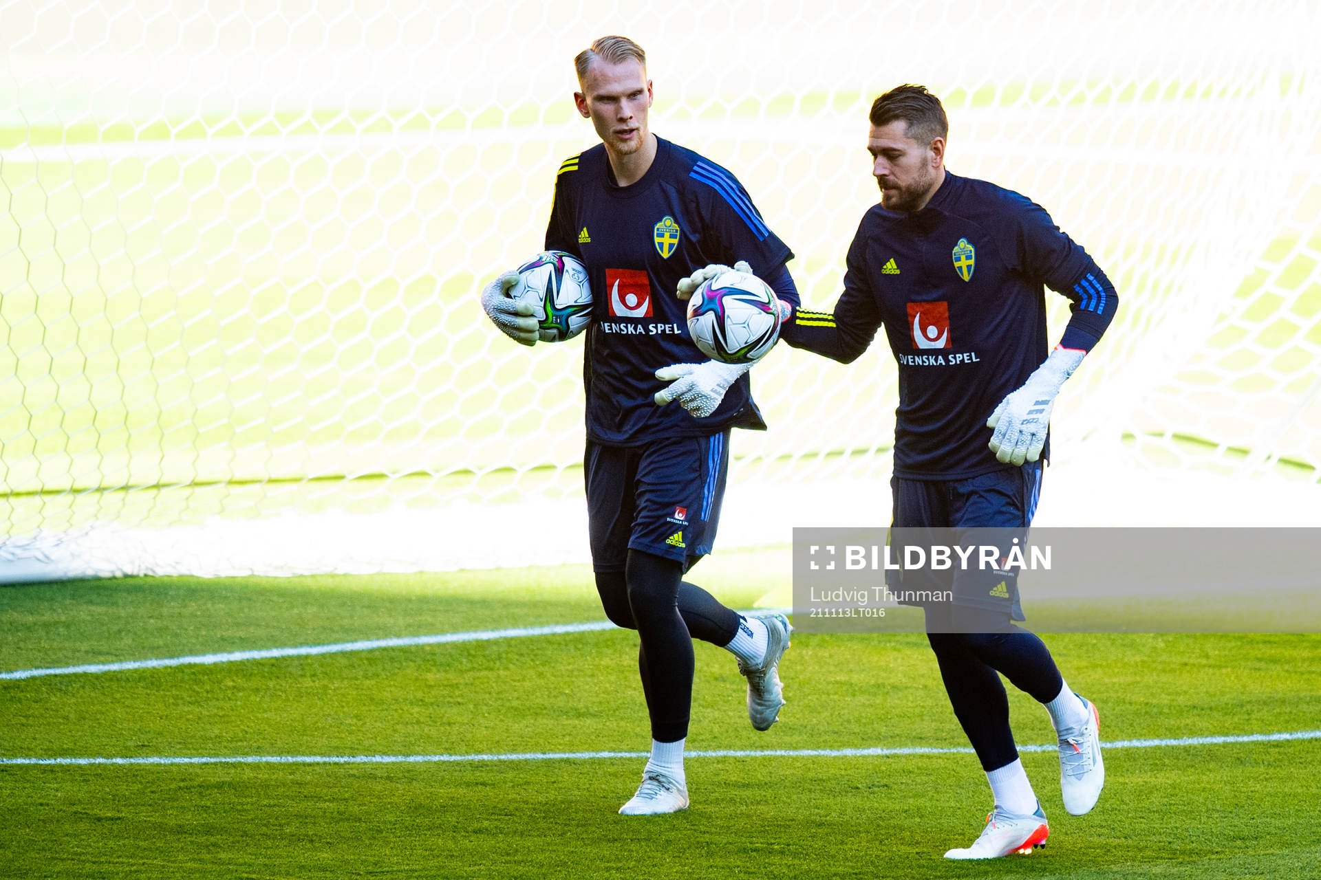 Goalkeeper Pontus Dahlberg and goalkeeper Kristoffer