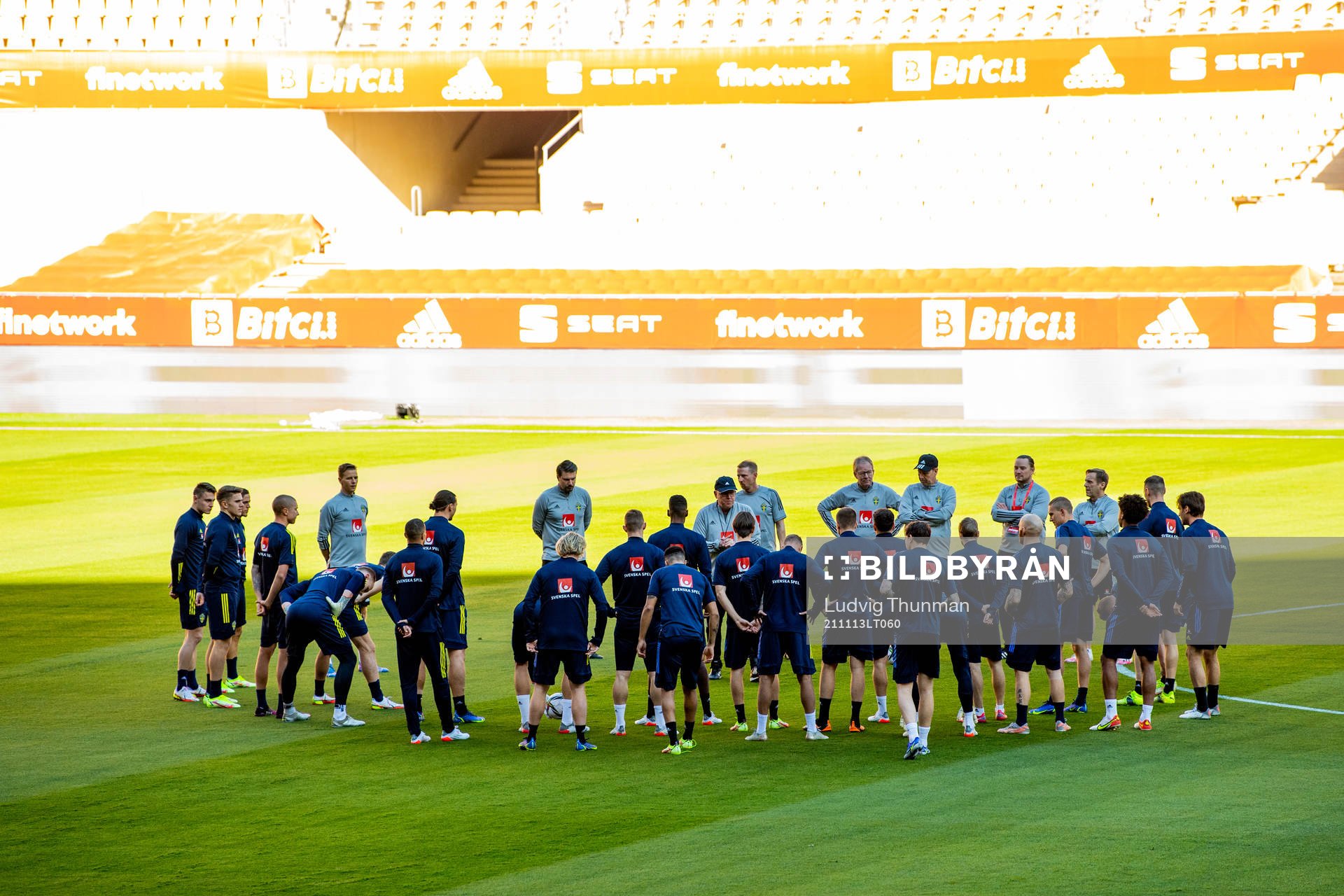 Players of the Swedish national football team gather