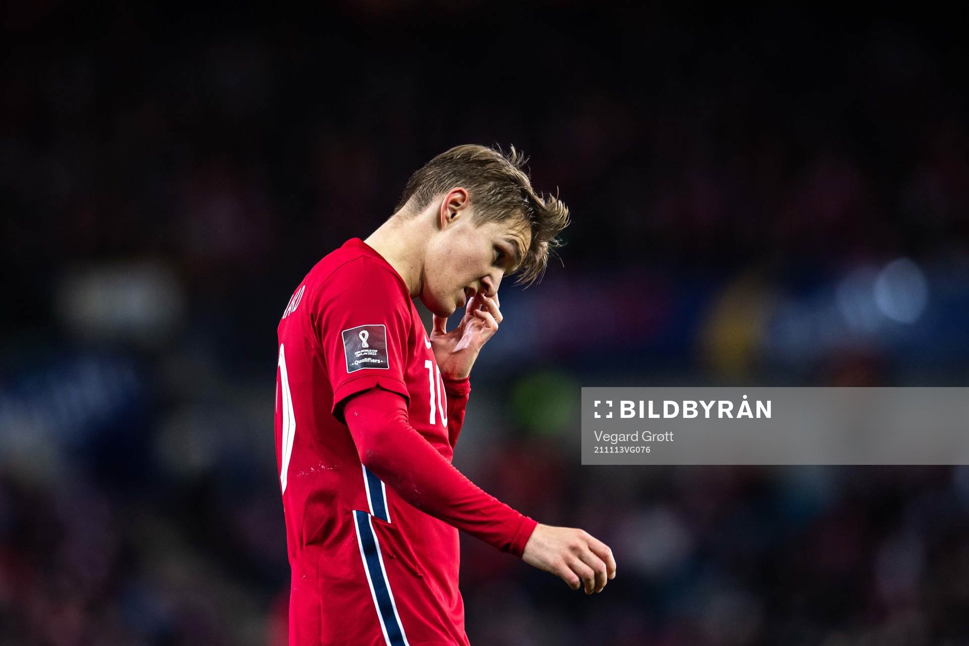 Martin Ødegaard of Norway looks dejected