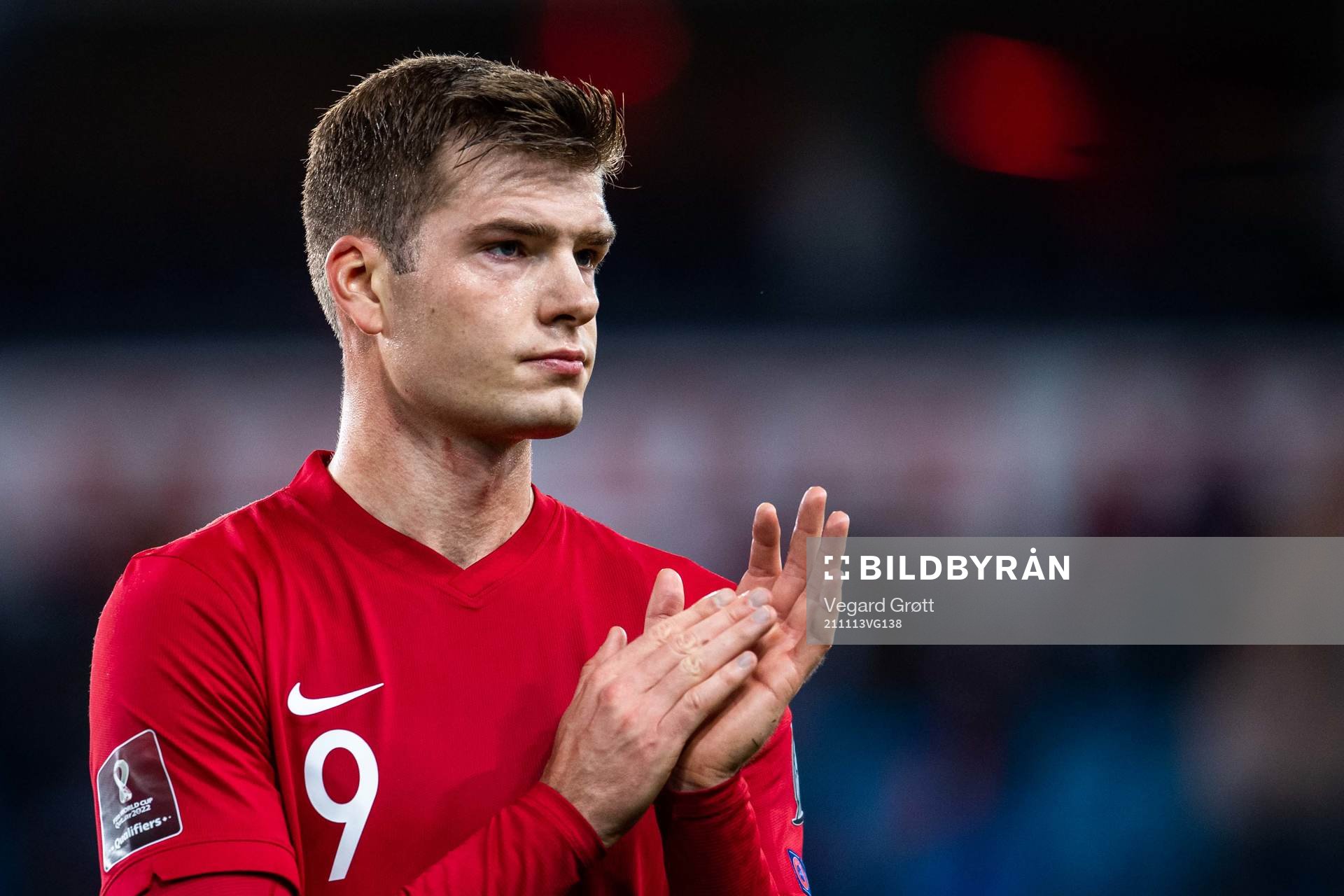 Alexander Sørloth of Norway looks dejected