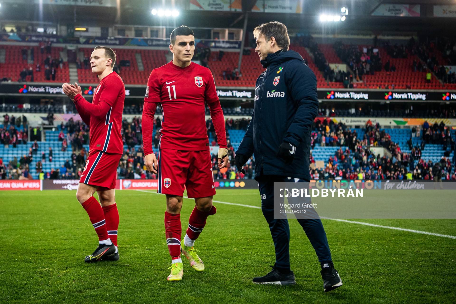 Mohamed Elyounoussi of Norway looks dejected