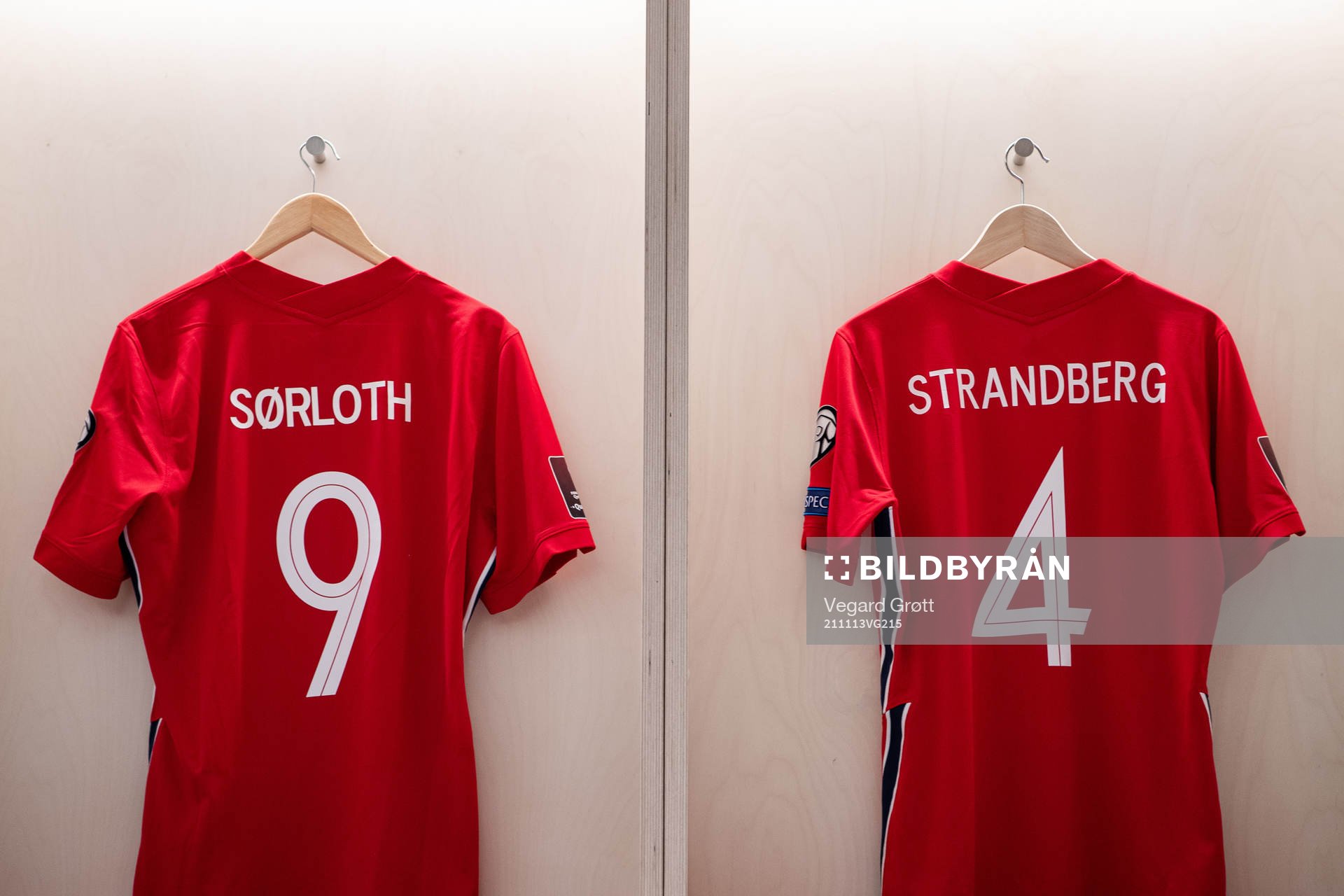 The kits of Alexander Sørloth and Stefan Strandberg of