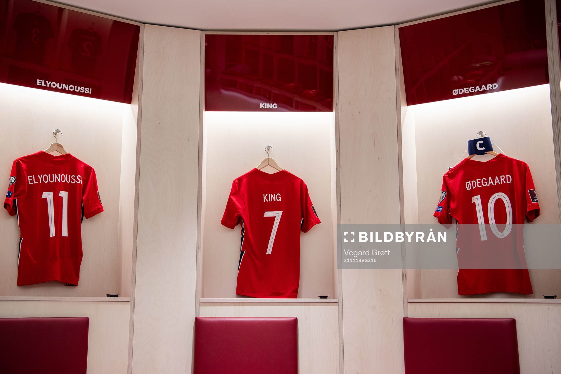 The kits of Mohamed Elyounoussi, Joshua King and Martin