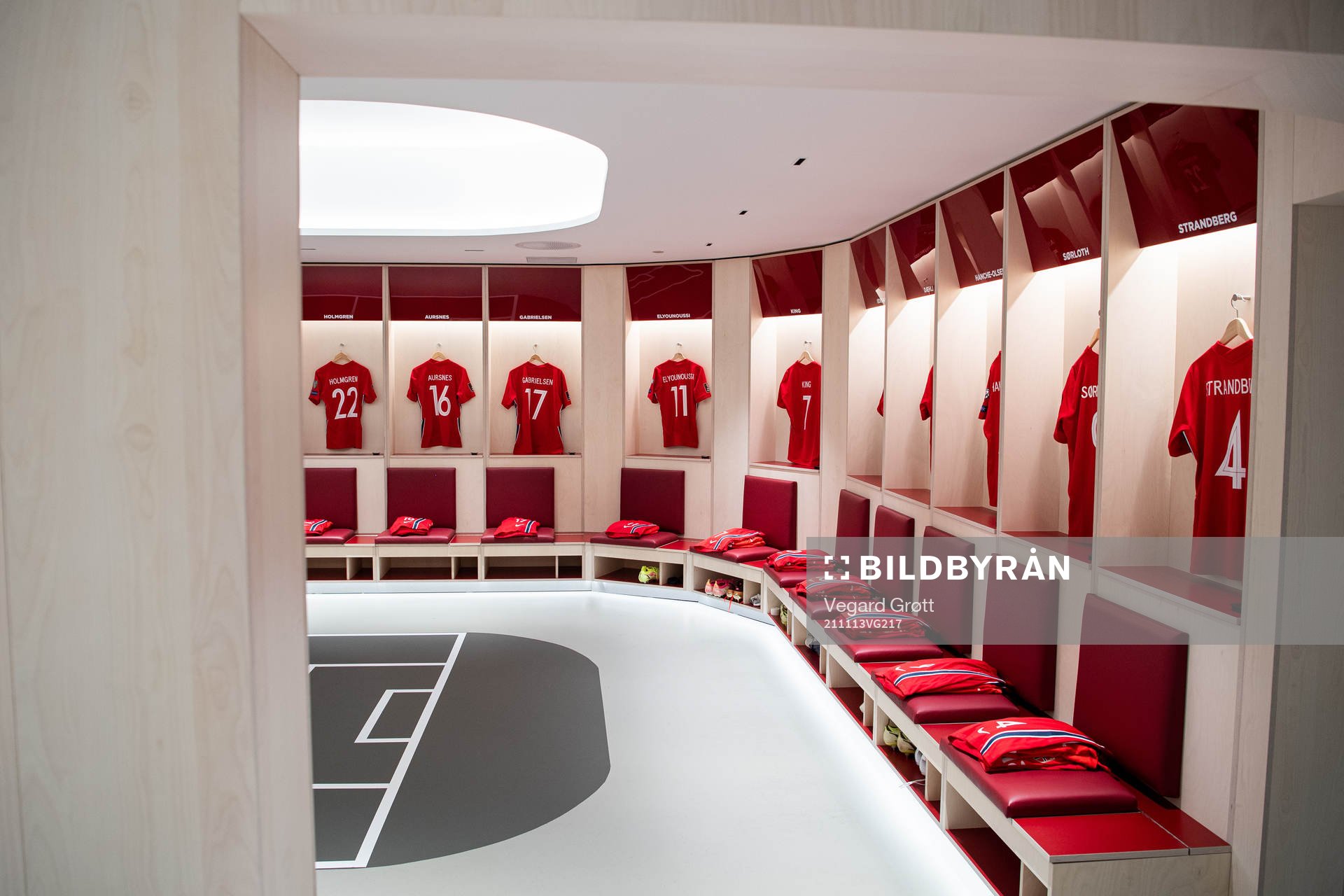General view of the home team dressing room ahead the FIFA
