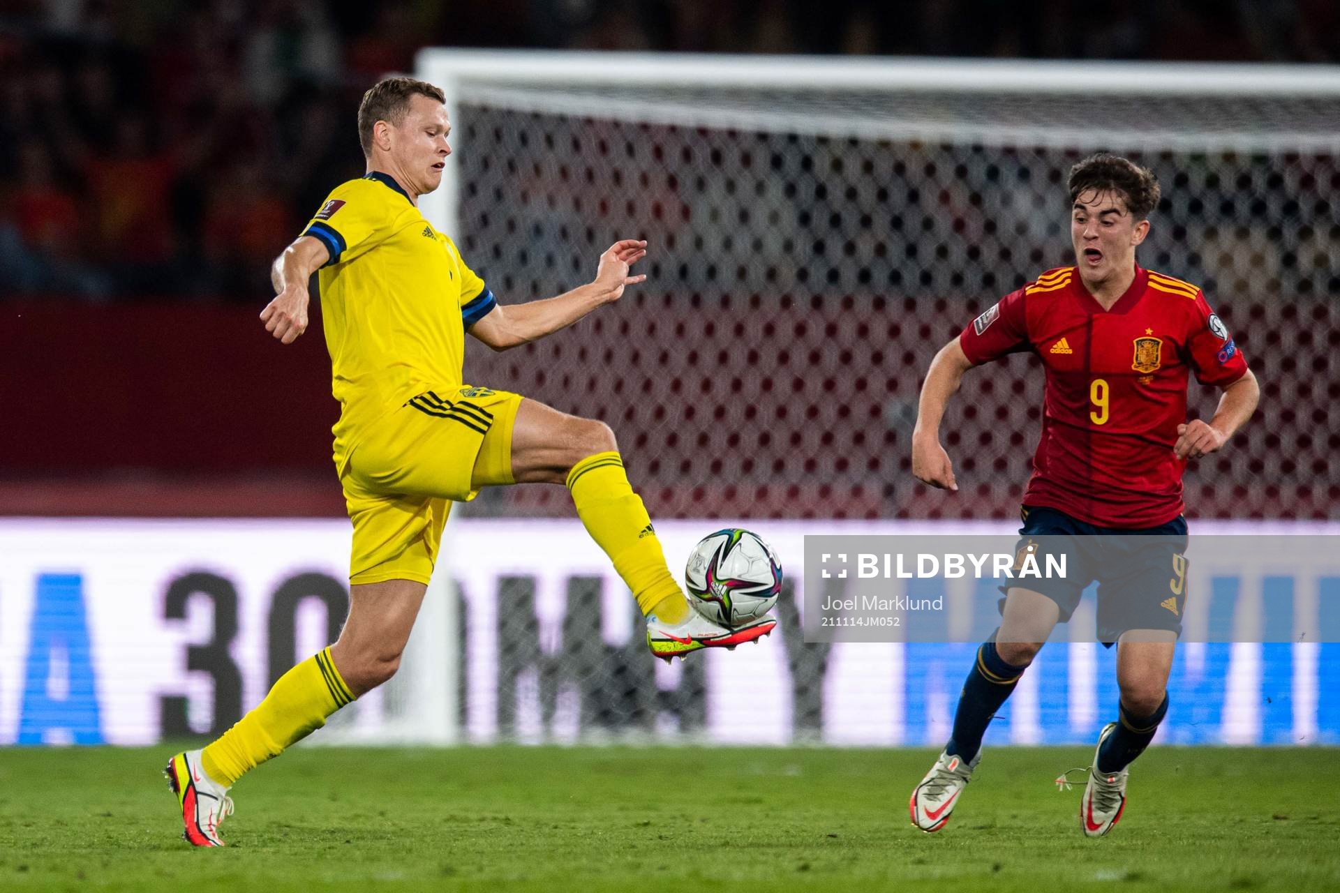 Viktor Claesson of Sweden and Gavi of Spain
