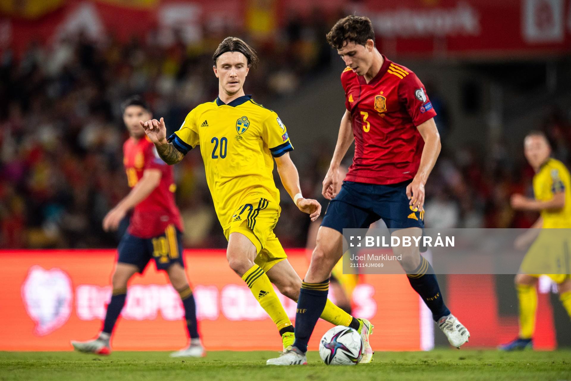 Kristoffer Olsson of Sweden and Pau Torres of Spain
