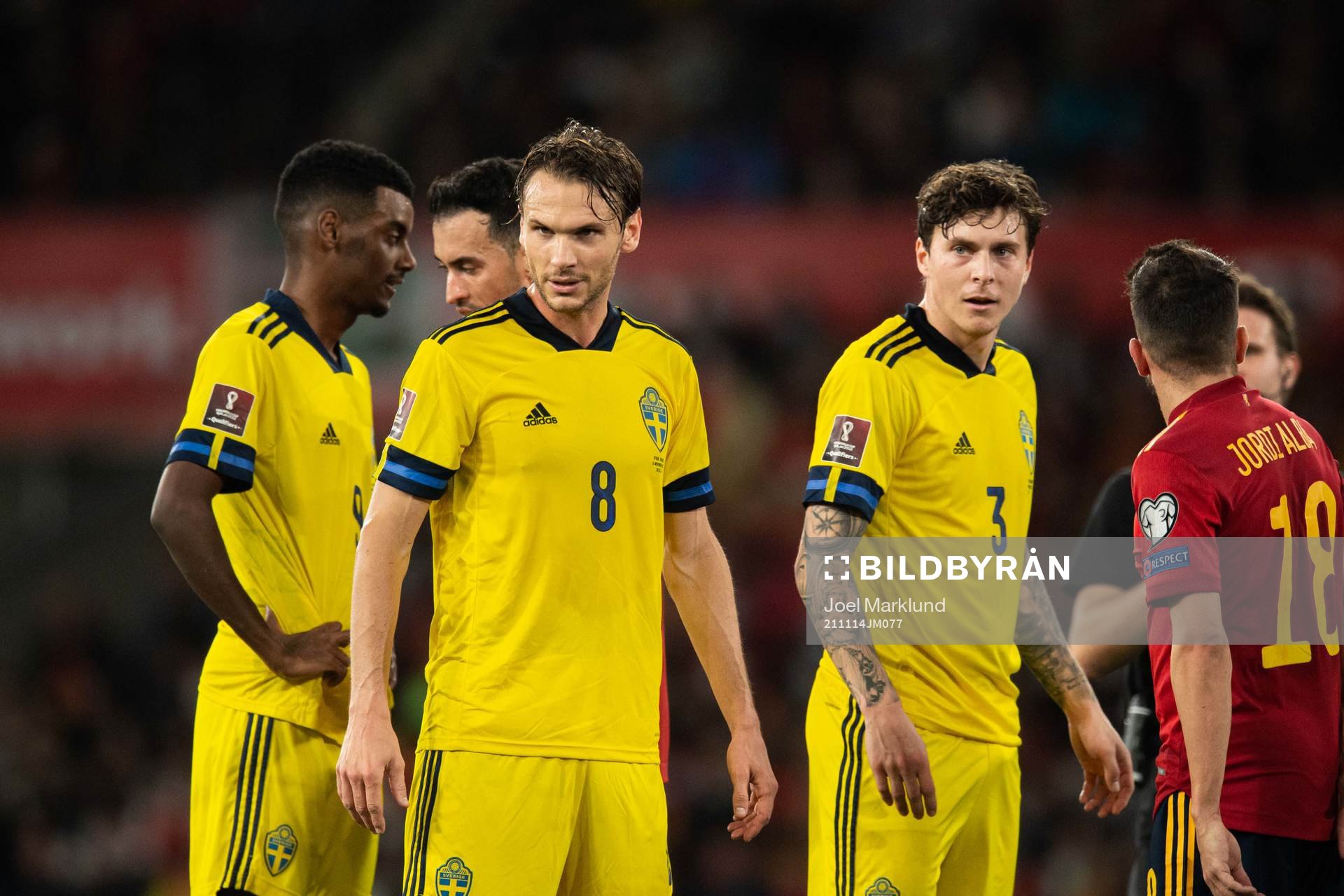 Alexander Isak, Albin Ekdal and Victor Nilsson Lindelöf of