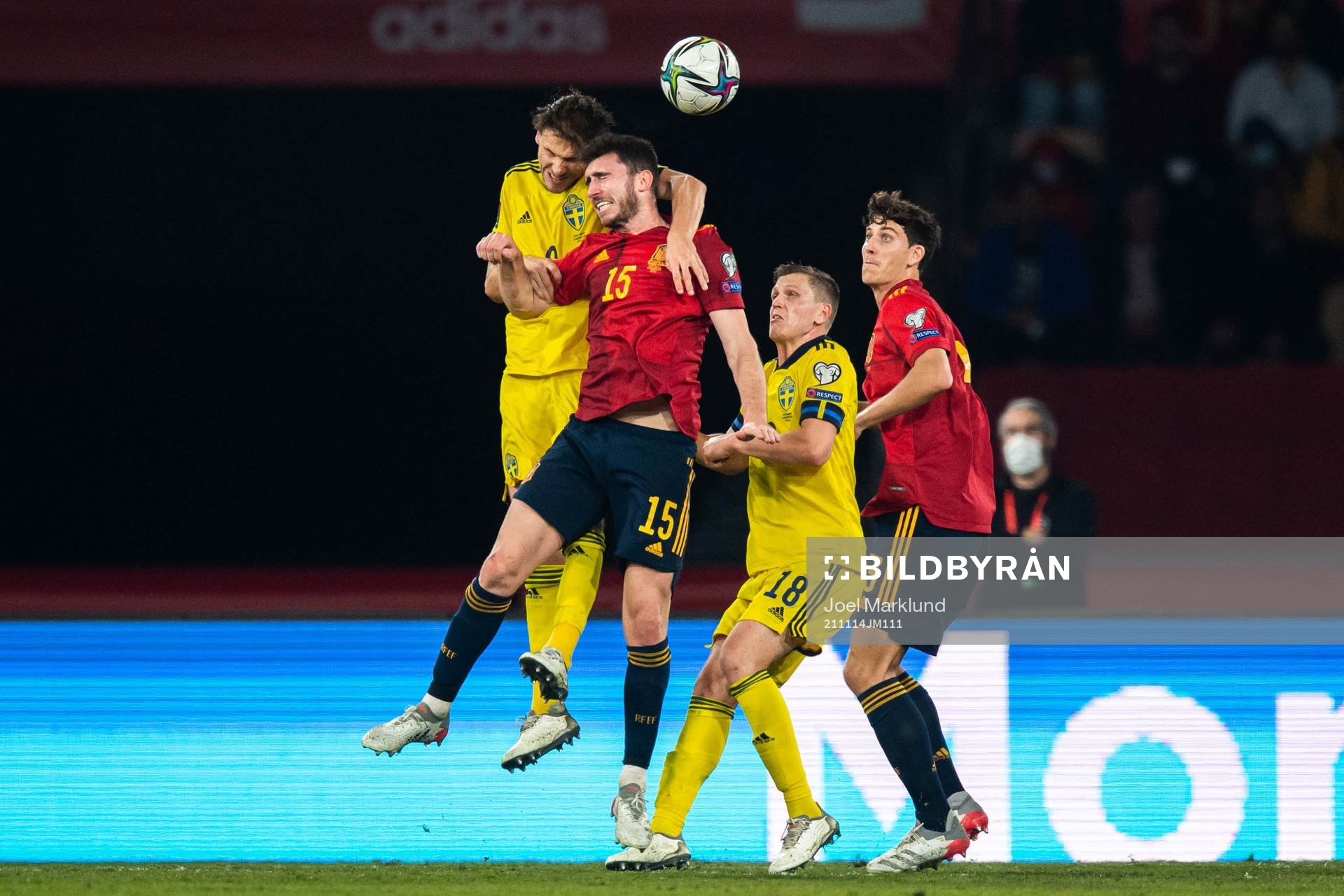 Albin Ekdal and Joakim Nilsson of Sweden against Aymeric