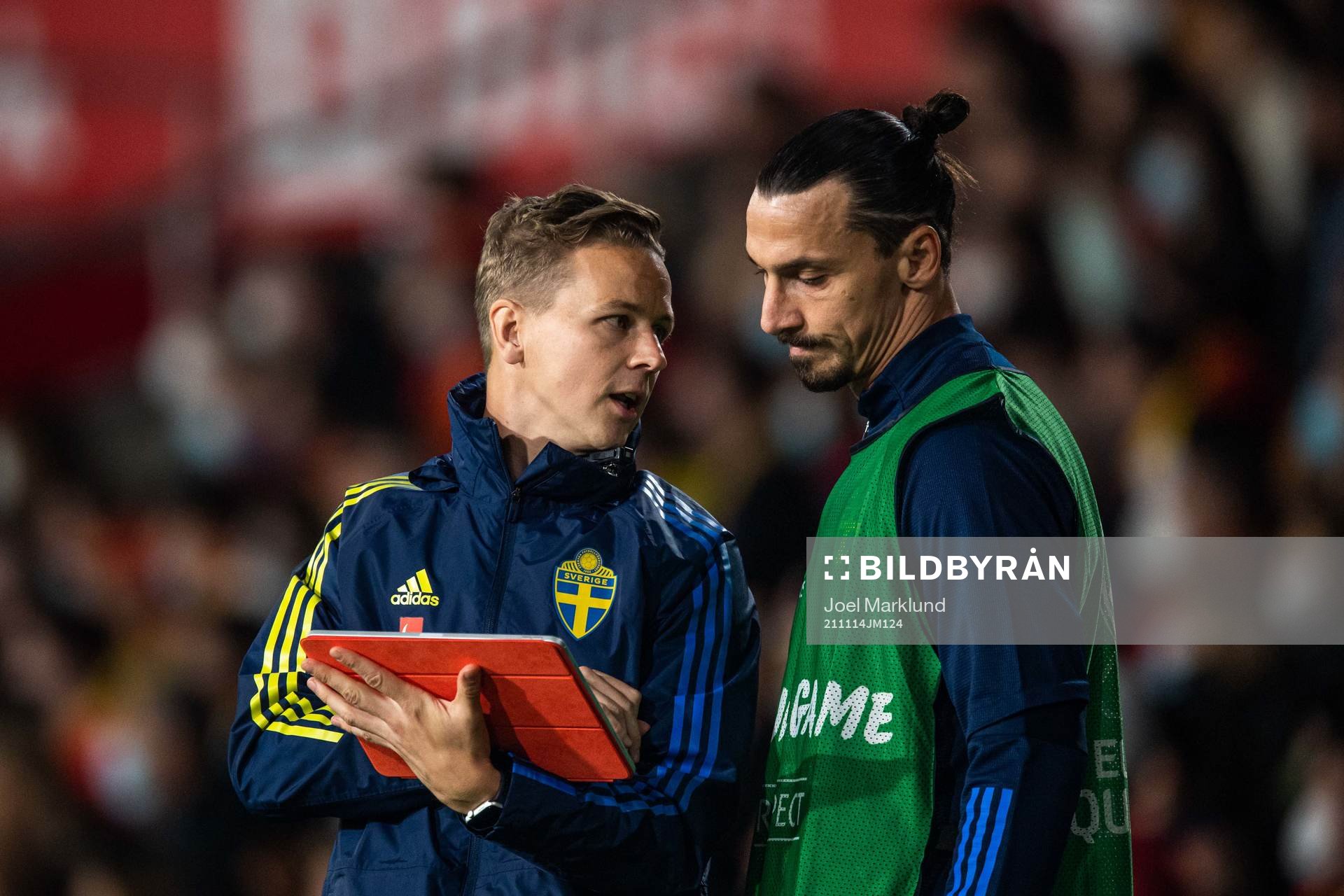 Goalkeeper coach Maths Elfvendal and Zlatan Ibrahimovic of