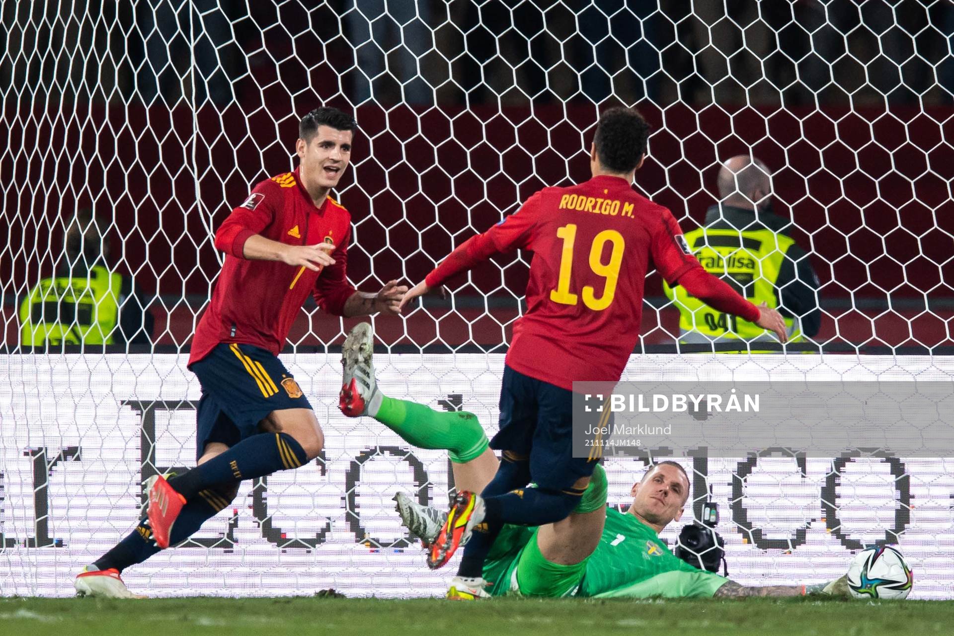 Alvaro Morata of Spain celebrates