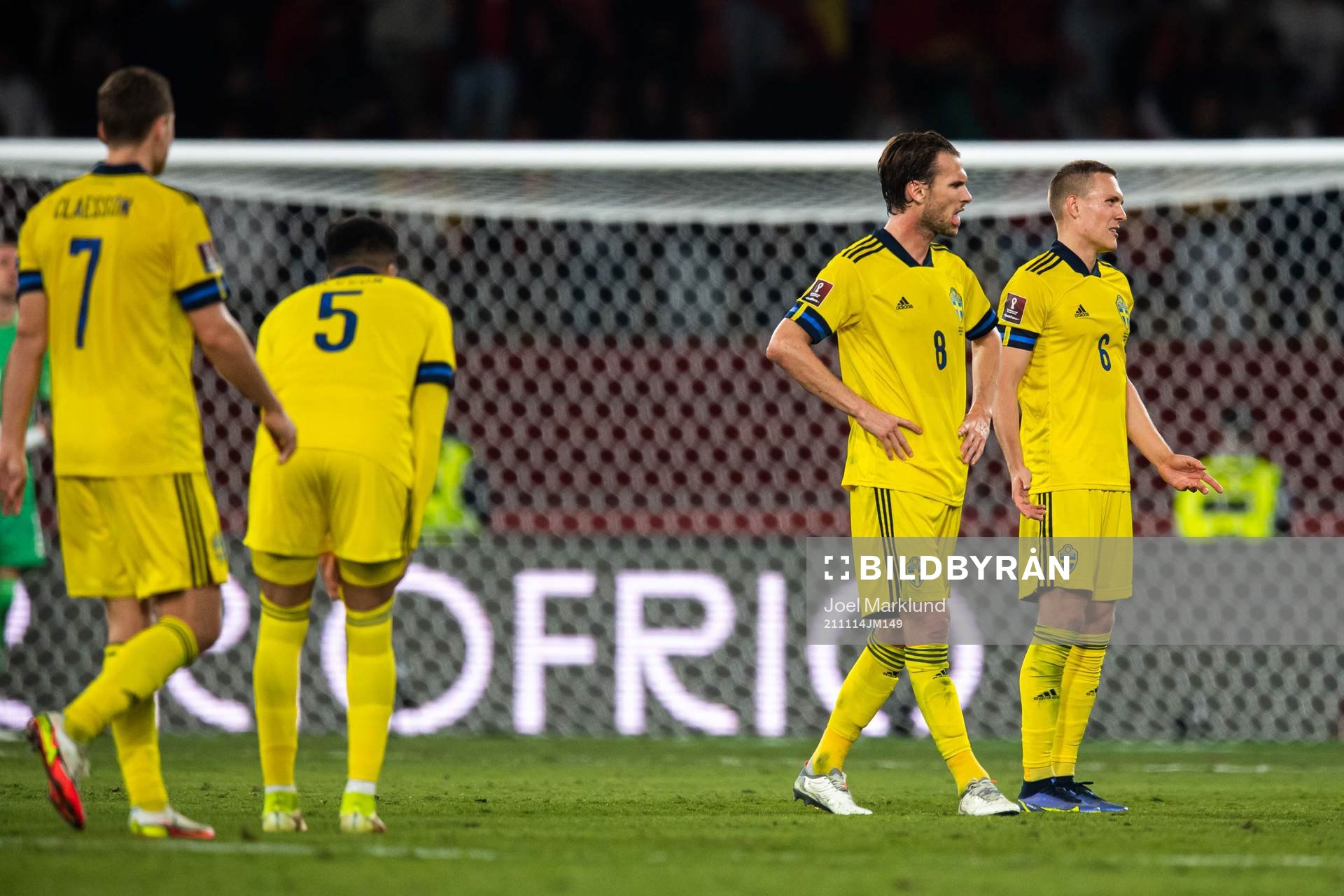 Albin Ekdal and Ludwig Augustinsson of Sweden look dejected
