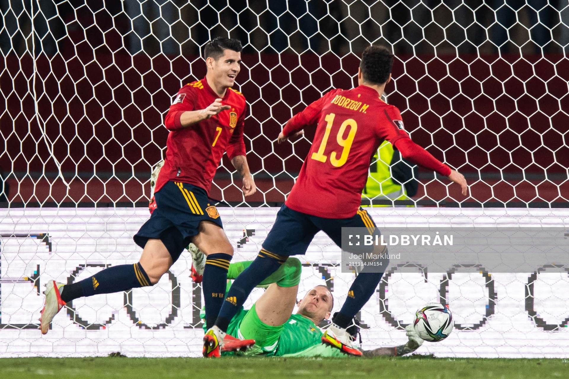 Alvaro Morata of Spain celebrates
