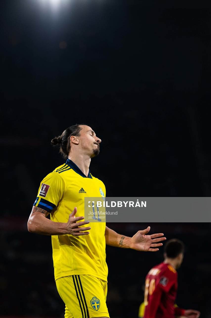 Zlatan Ibrahimovic of Sweden looks dejected