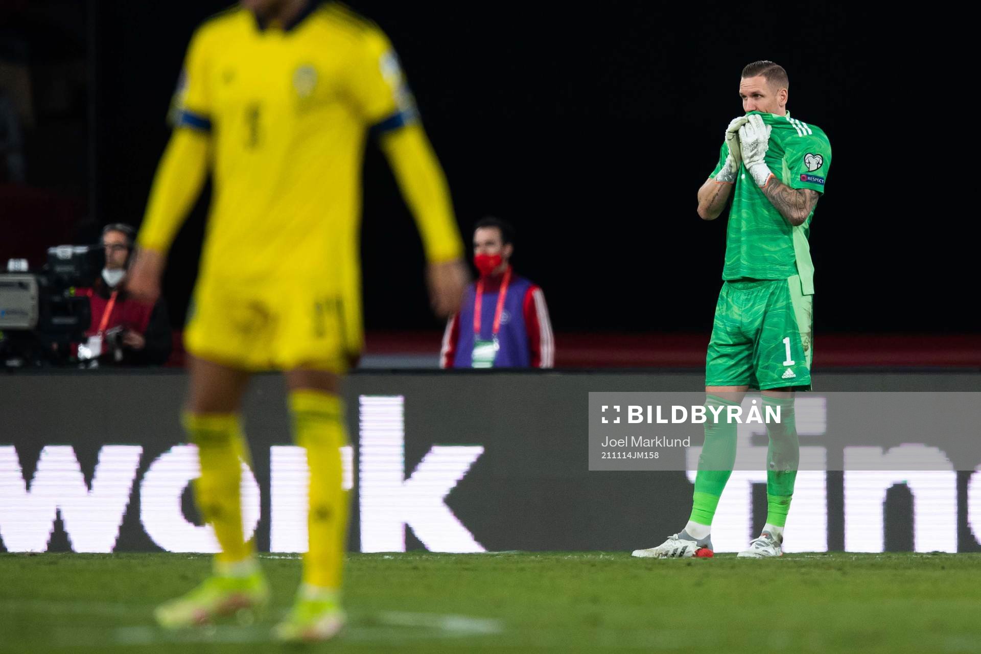 Goalkeeper Robin Olsen of Sweden looks dejected